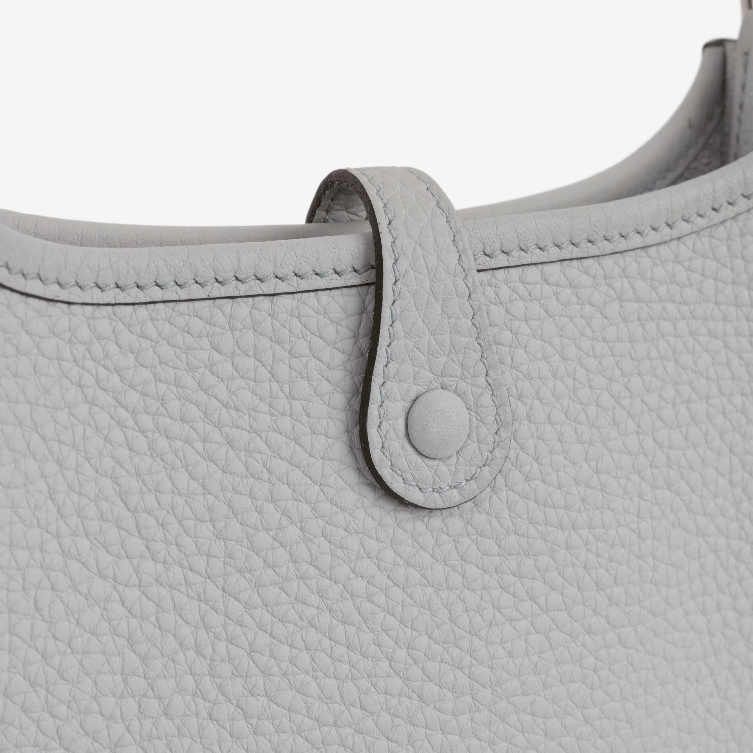Hermès Mini Evelyne 16 - Blue Pale Clemence / Nata Strap | Palladium Hardware - Image 7