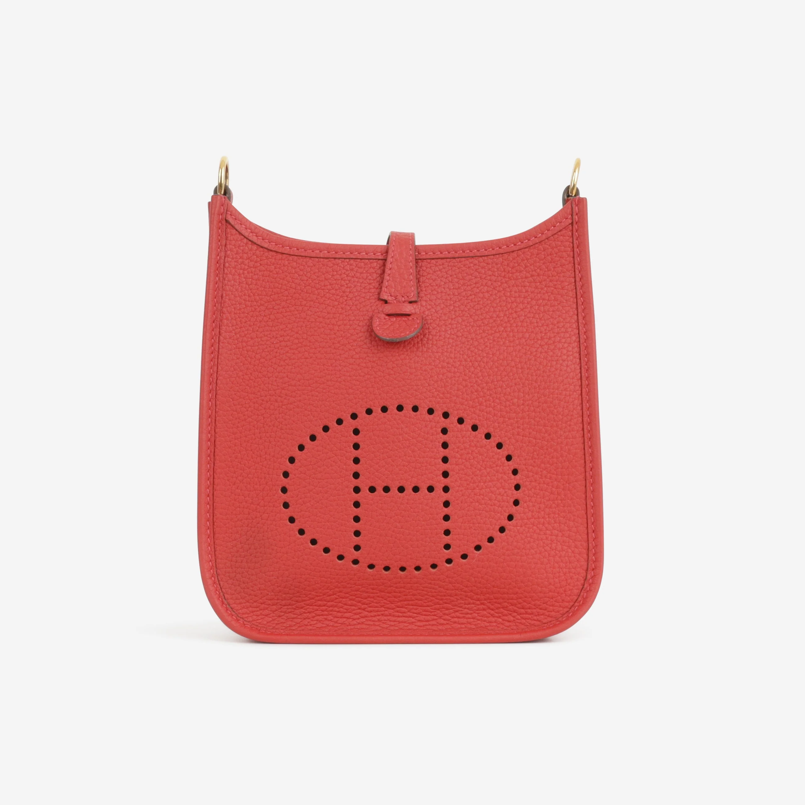 Hermès Mini Evelyne 16 - Vermillion / Rouge Vif Clemence | Gold Hardware - Image 2