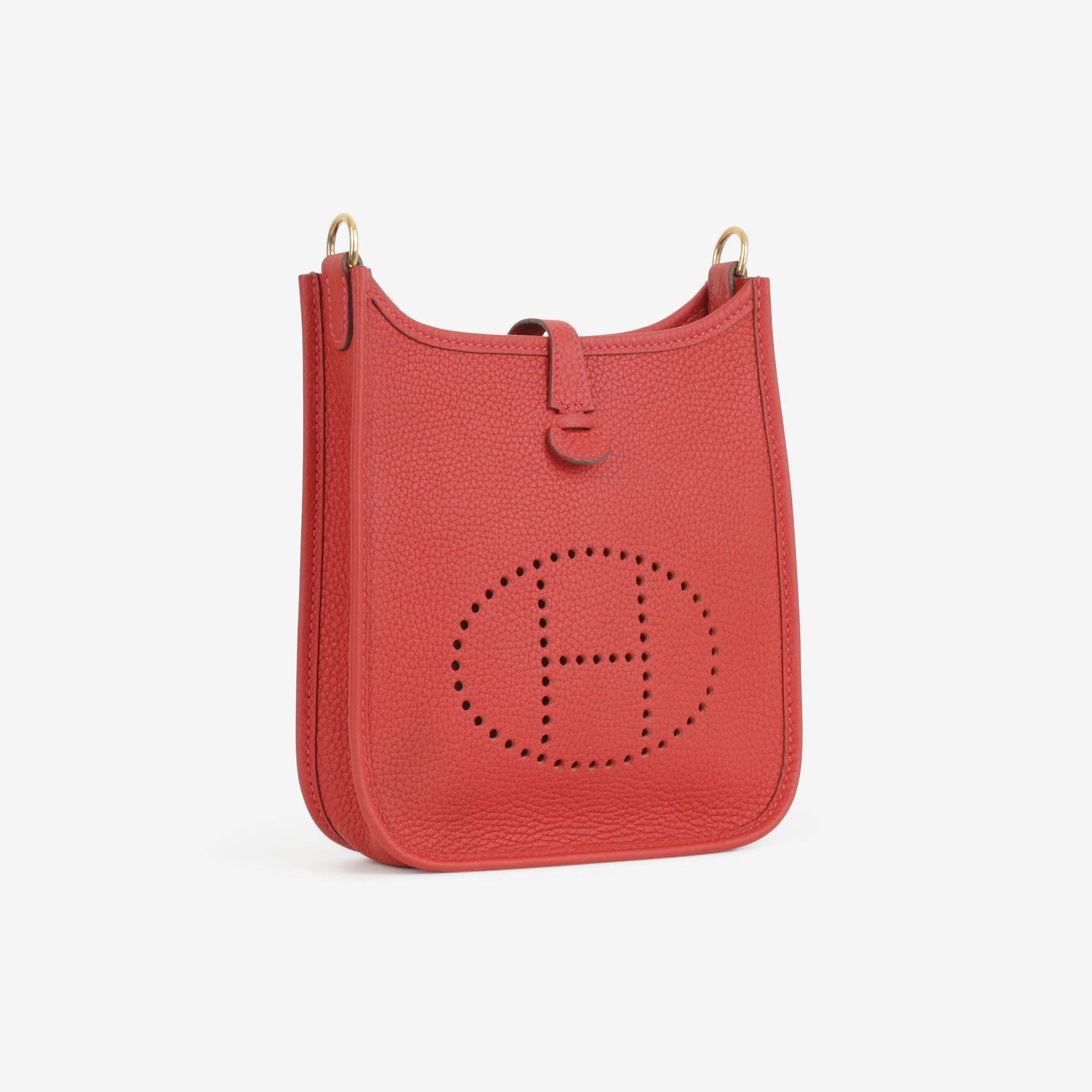 Hermès Mini Evelyne 16 - Vermillion / Rouge Vif Clemence | Gold Hardware - Image 3