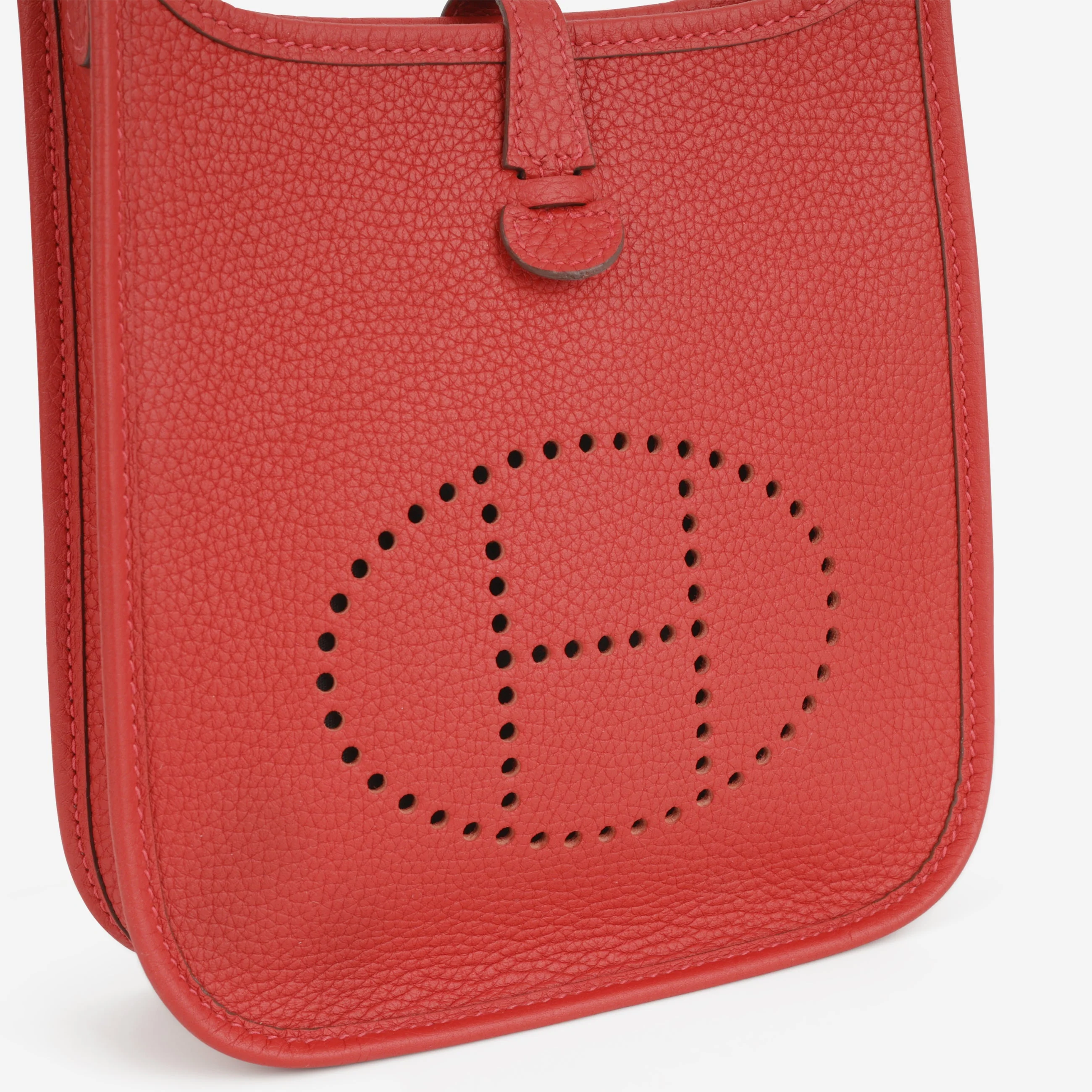 Hermès Mini Evelyne 16 - Vermillion / Rouge Vif Clemence | Gold Hardware - Image 7