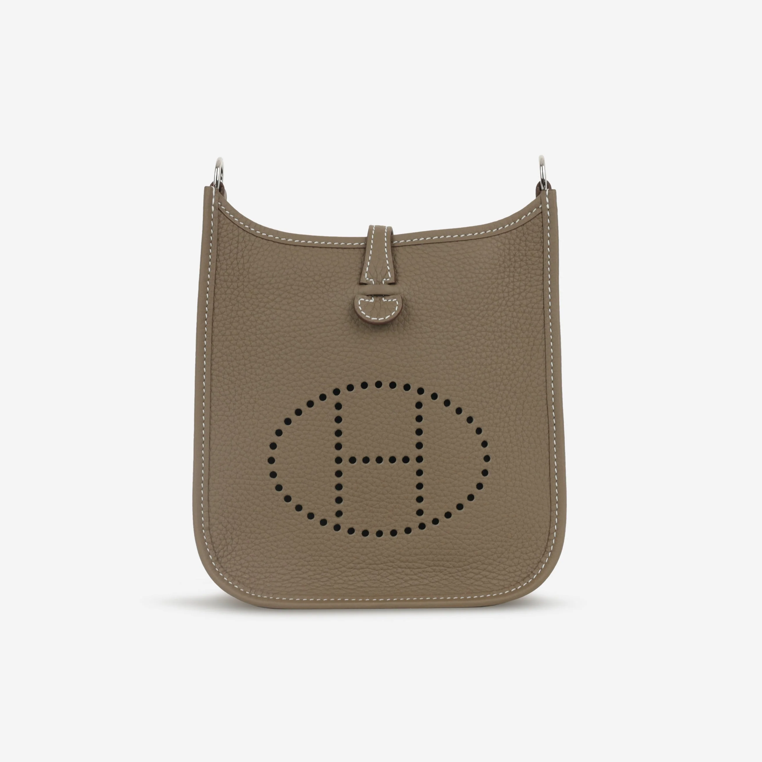 Hermès Mini Evelyne - Etoupe Clemence / Bleu Indigo Strap | Palladium Hardware - Image 2