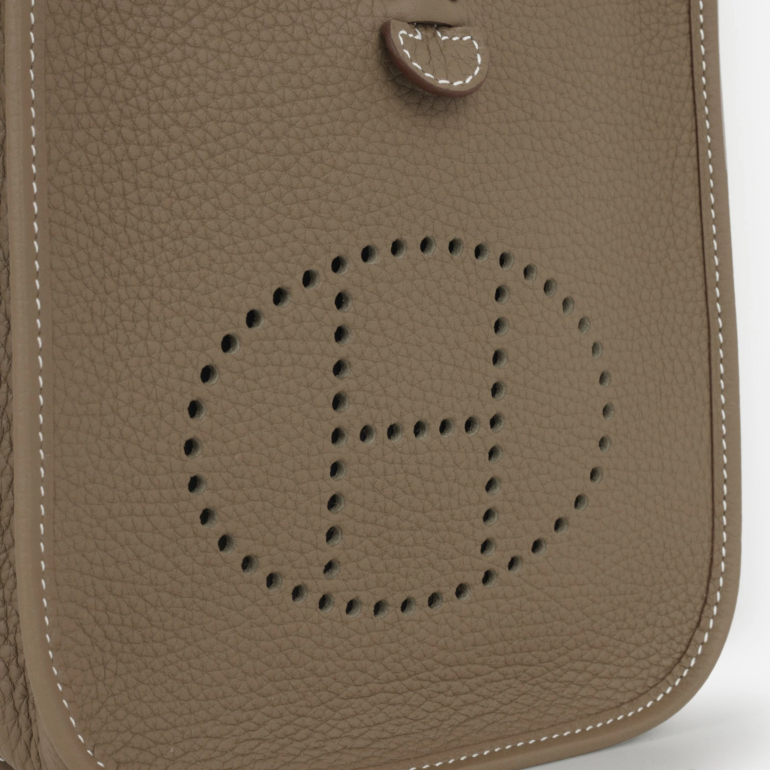 Hermès Mini Evelyne - Etoupe Clemence / Bleu Indigo Strap | Palladium Hardware - Image 5