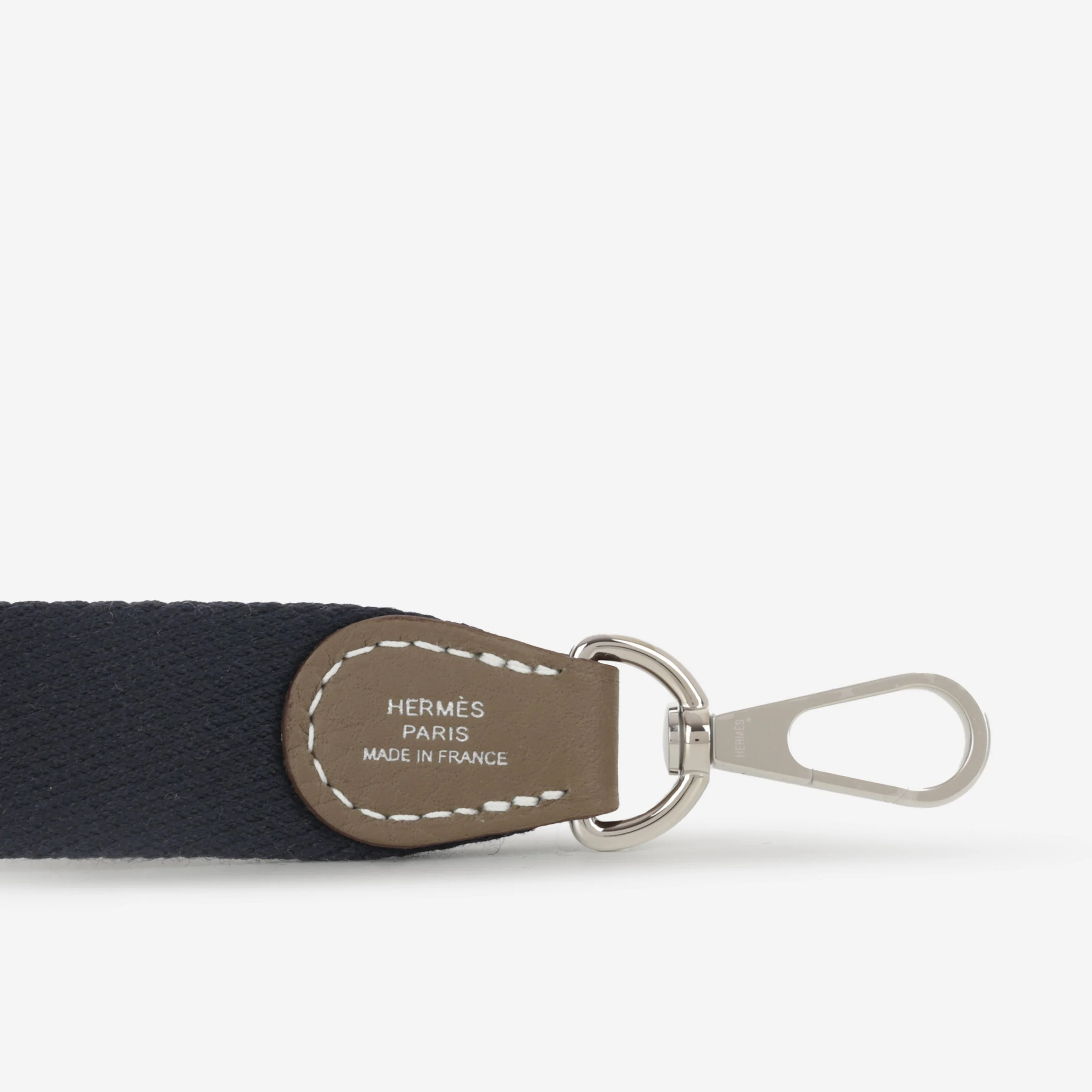Hermès Mini Evelyne - Etoupe Clemence / Bleu Indigo Strap | Palladium Hardware - Image 8
