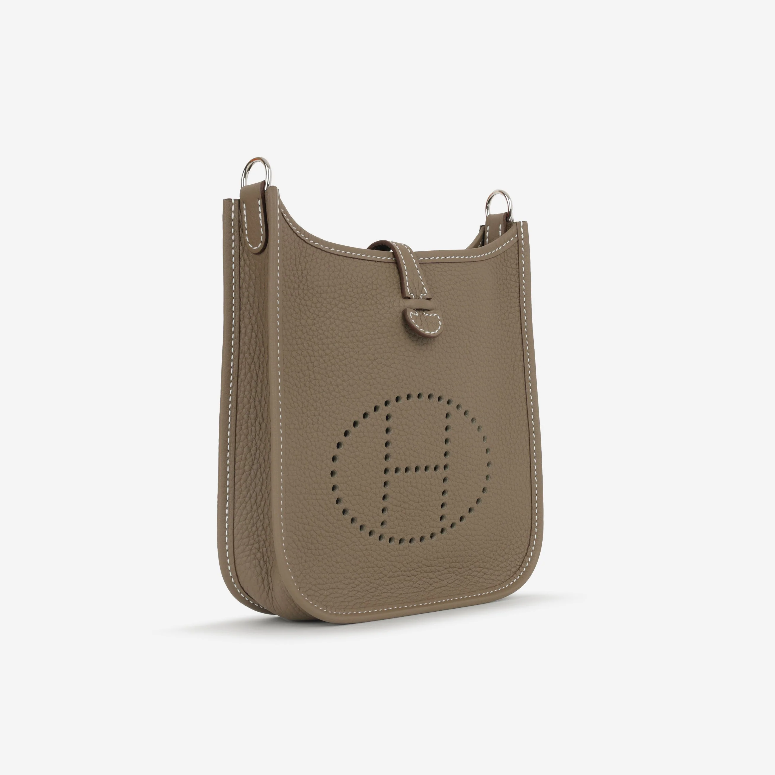 Hermès Mini Evelyne - Etoupe Clemence / Bleu Indigo Strap | Palladium Hardware - Image 3