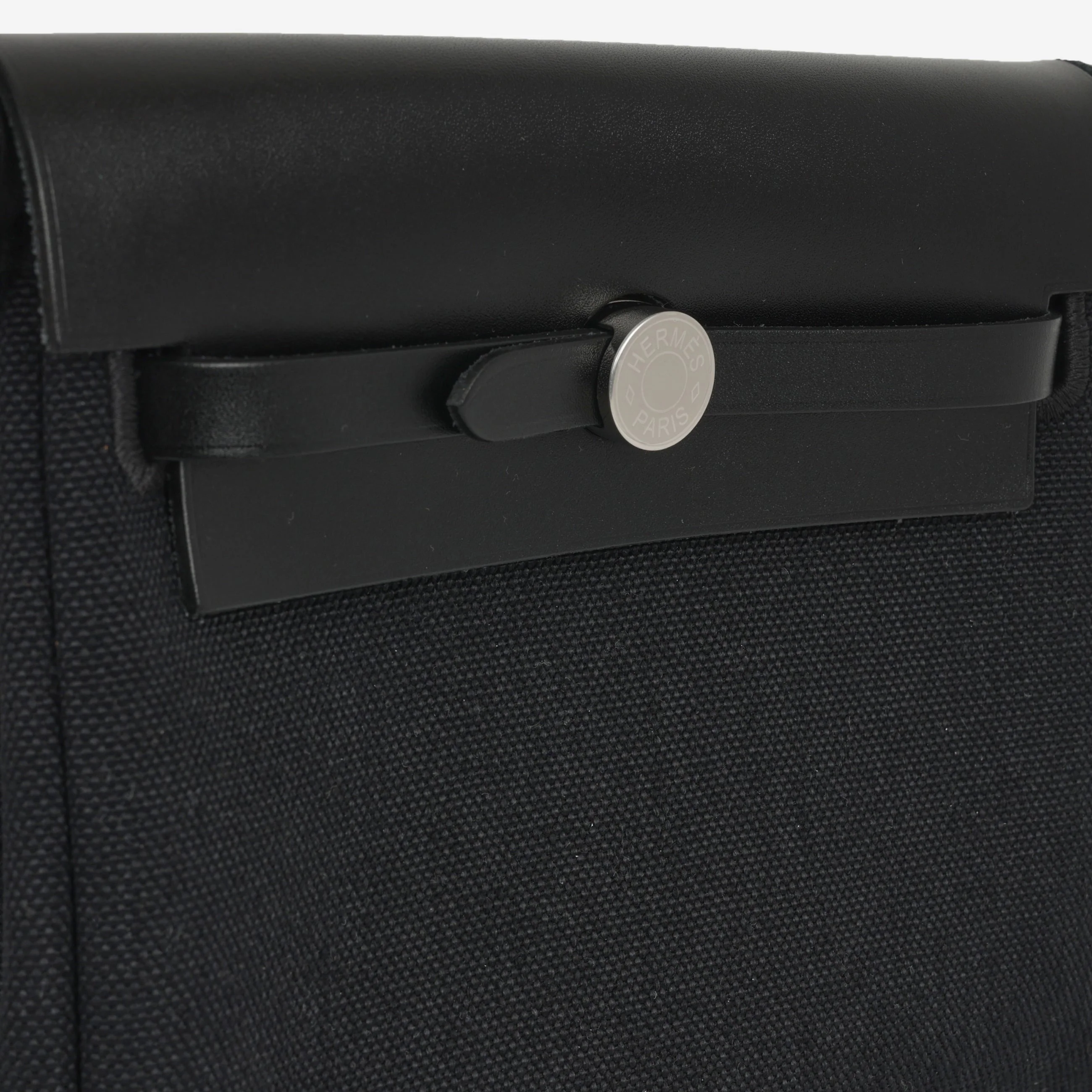 Hermès Mini Herbag 20 - Black Toile / Hunter | Palladium Hardware - Image 5