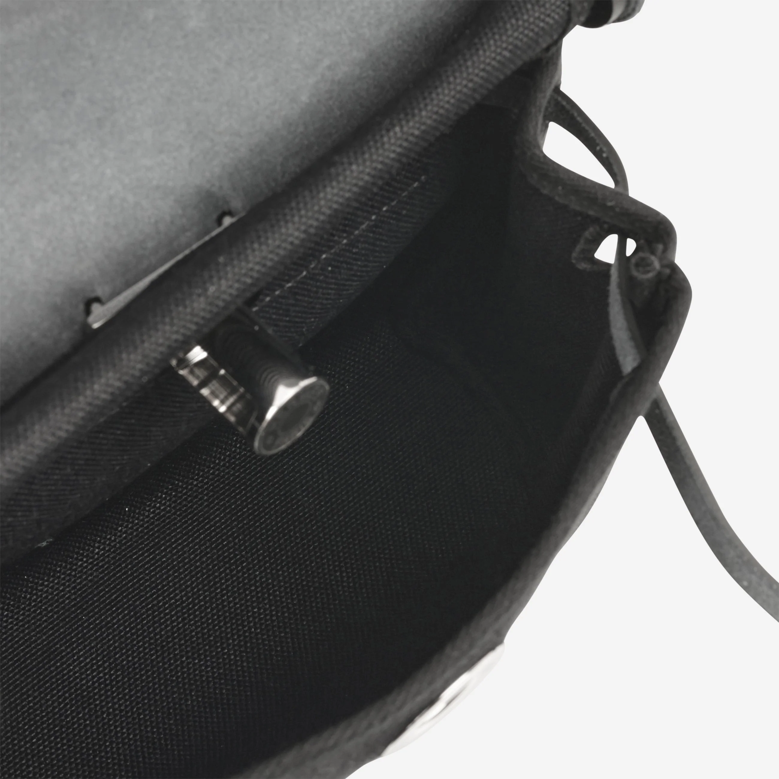 Hermès Mini Herbag 20 - Black Toile / Hunter | Palladium Hardware - Image 6