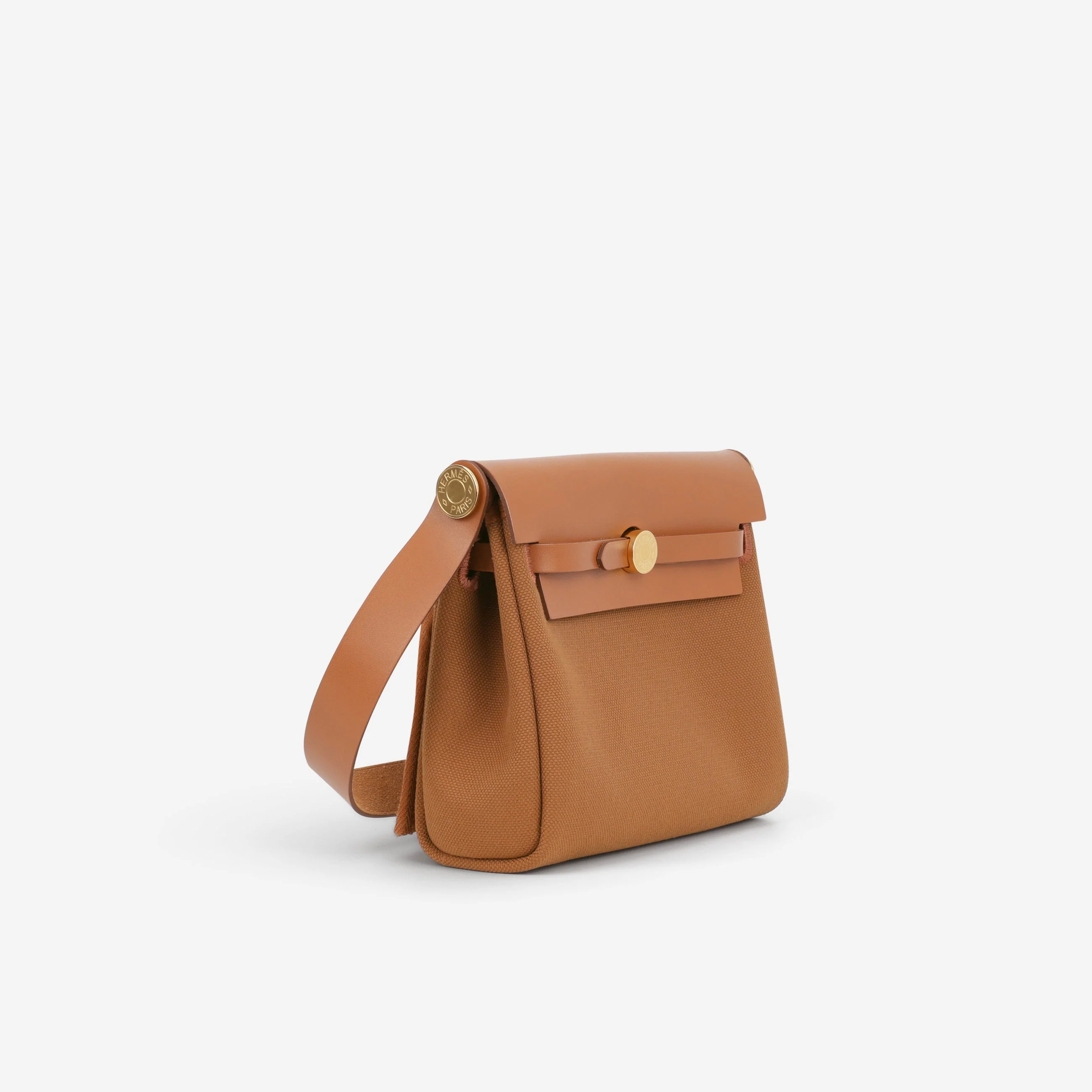 Hermès Mini Herbag 20 - Gold Toile / Hunter | Gold Hardware - Image 2