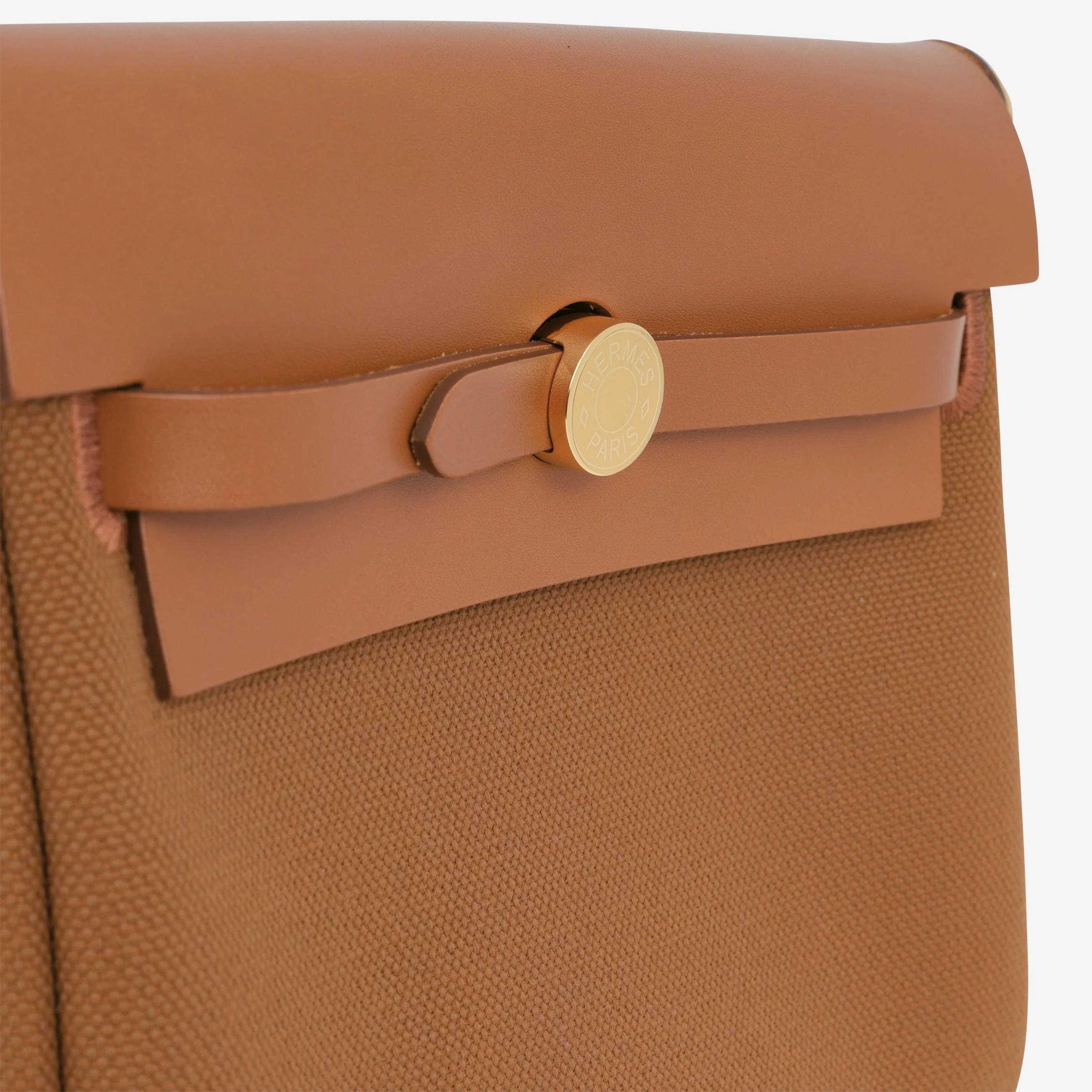 Hermès Mini Herbag 20 - Gold Toile / Hunter | Gold Hardware - Image 6