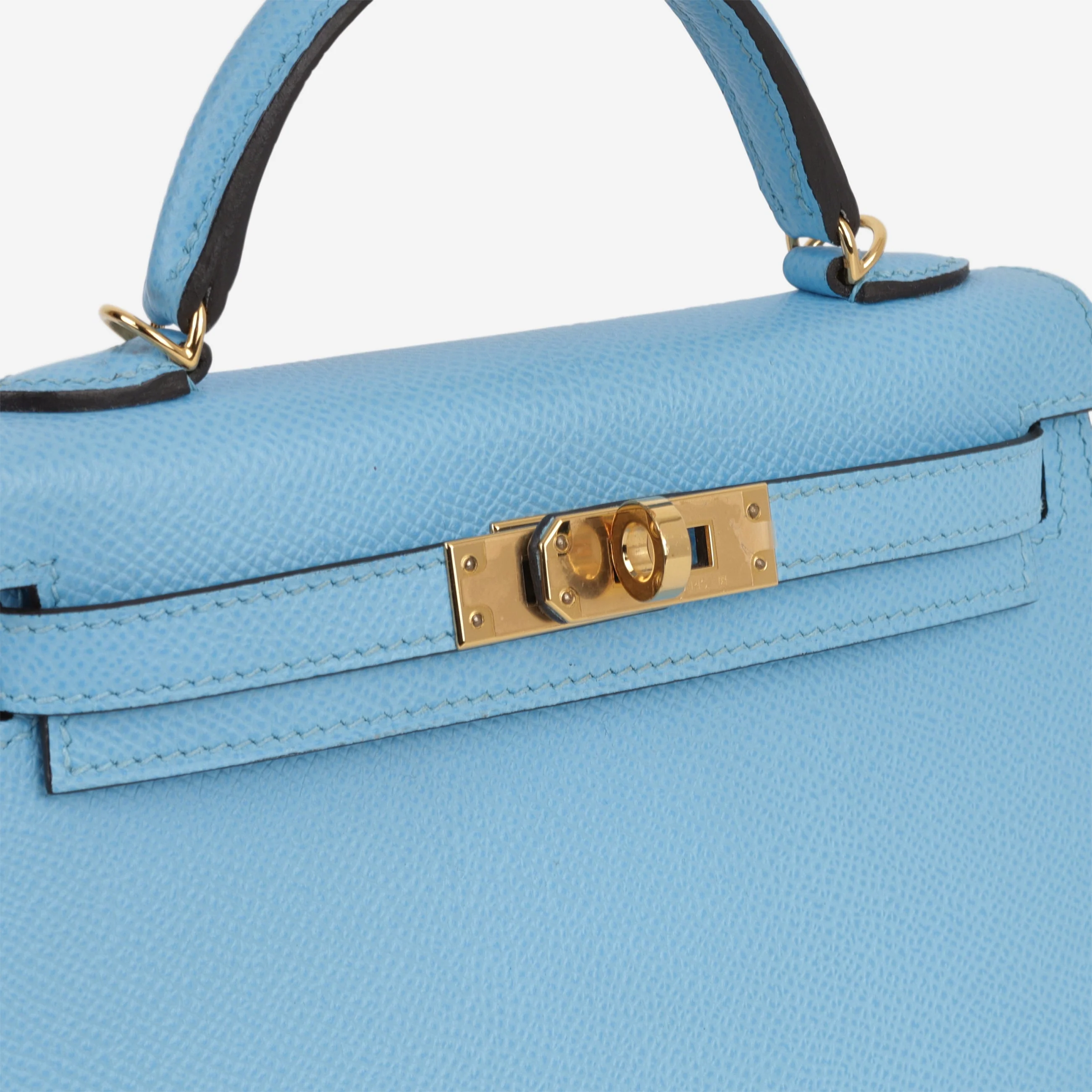 Hermès Mini Kelly 20 - Celeste Epsom | Gold Hardware - Image 11