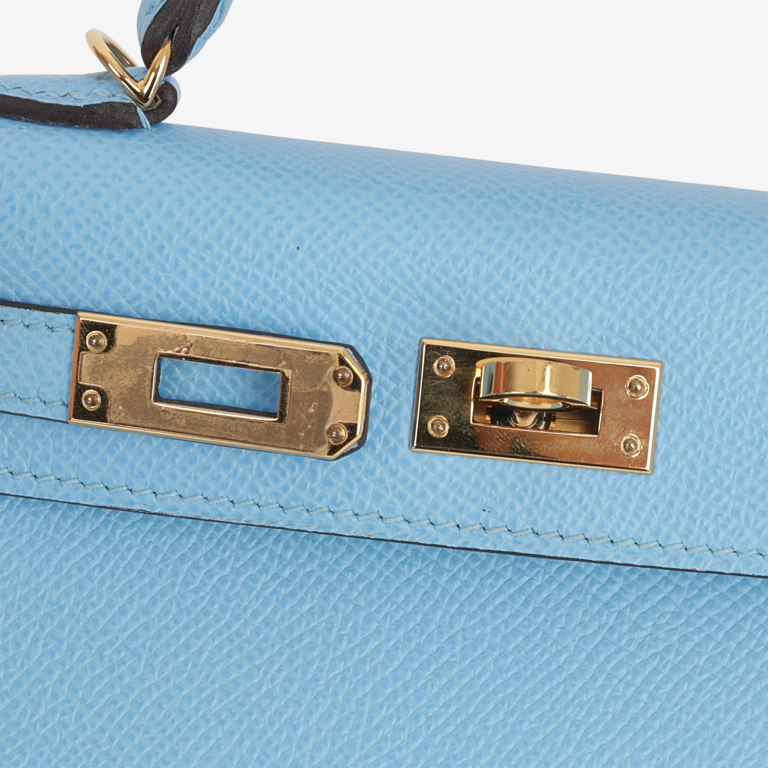 Hermès Mini Kelly 20 - Celeste Epsom | Gold Hardware - Image 9