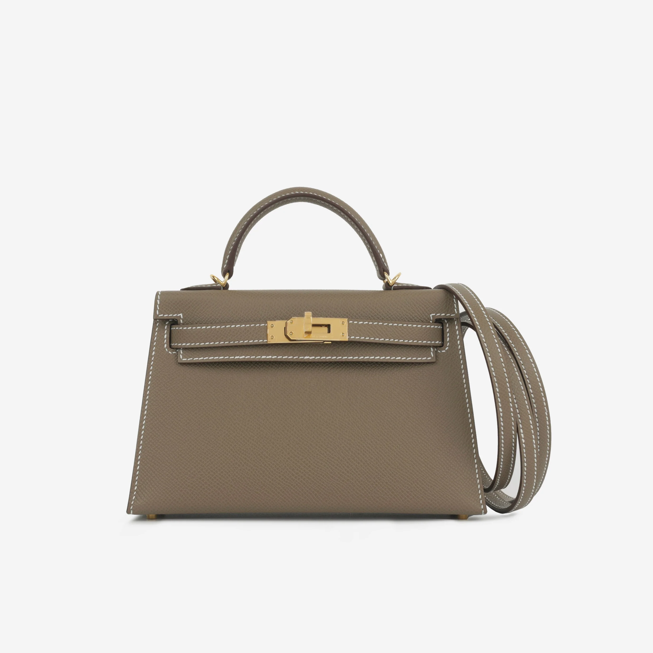 Hermès Mini Kelly 20cm - Etoupe Epsom | Gold Hardware - Image 2