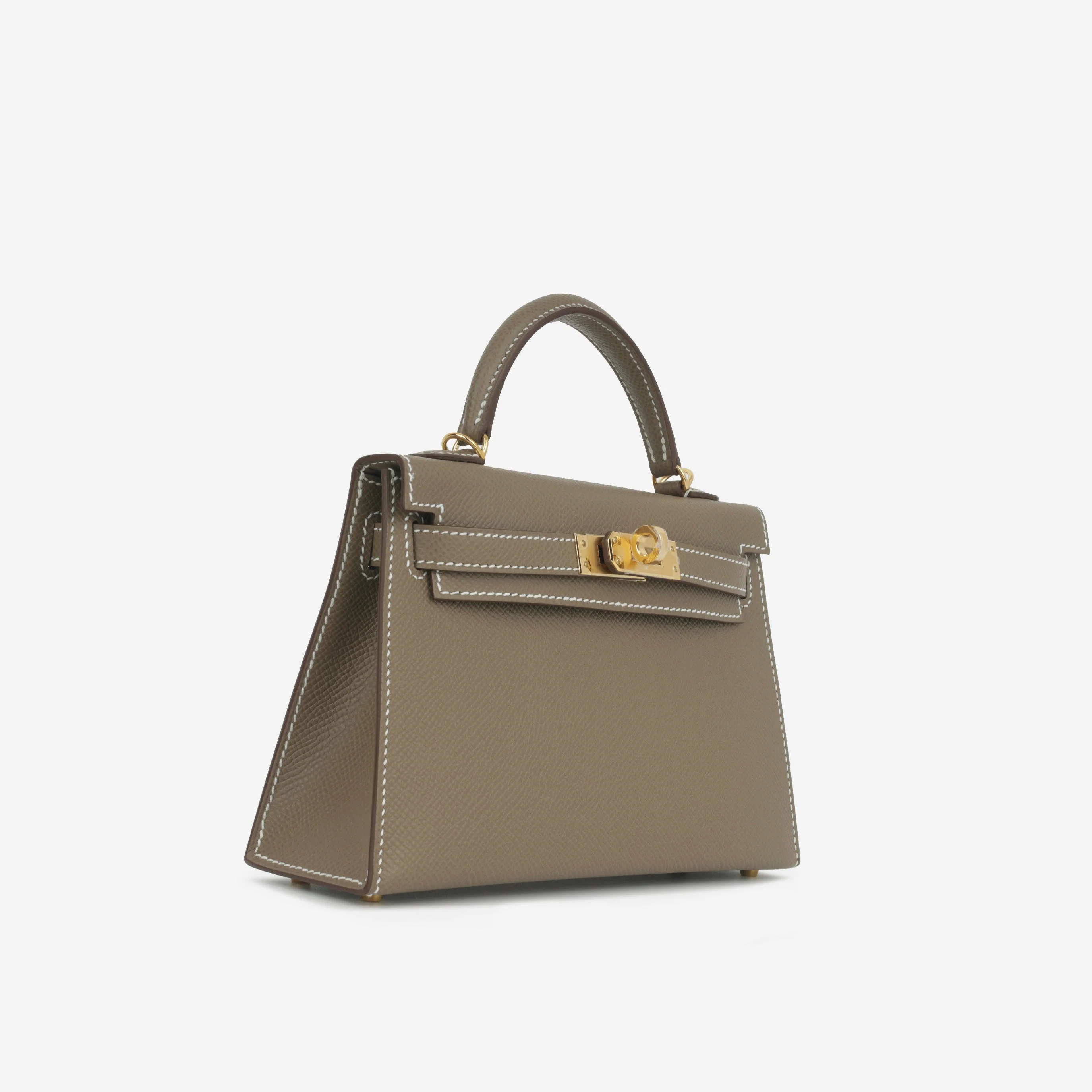 Hermès Mini Kelly 20cm - Etoupe Epsom | Gold Hardware - Image 3