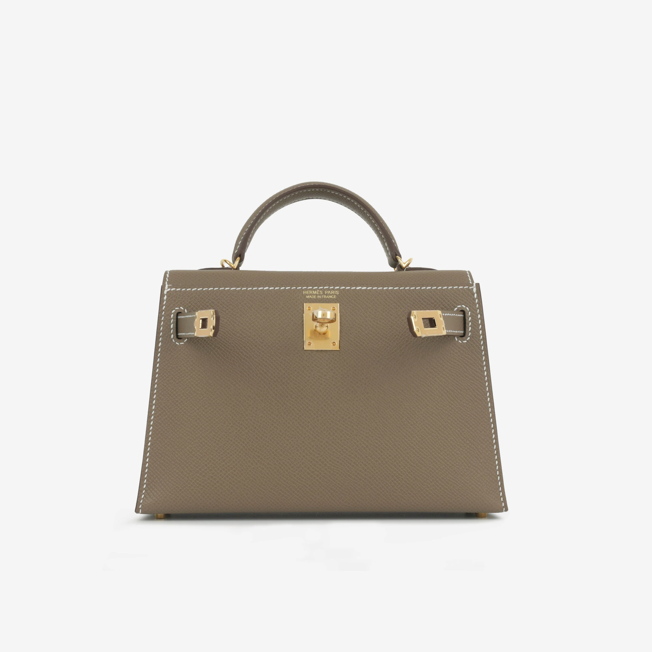 Hermès Mini Kelly 20cm - Etoupe Epsom | Gold Hardware - Image 6