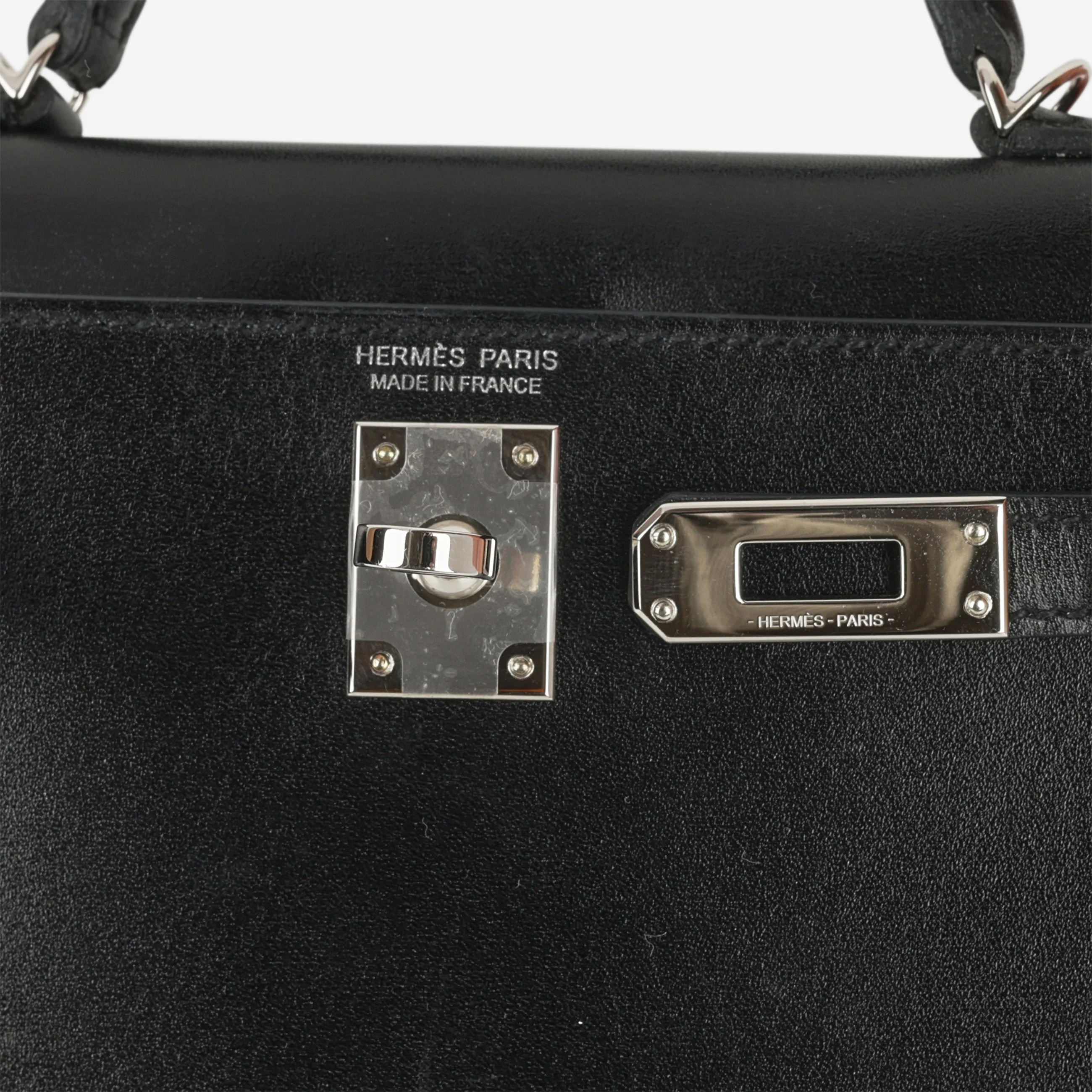 Hermès Mini Kelly - Black Box Calf | Palladium Hardware - Image 10