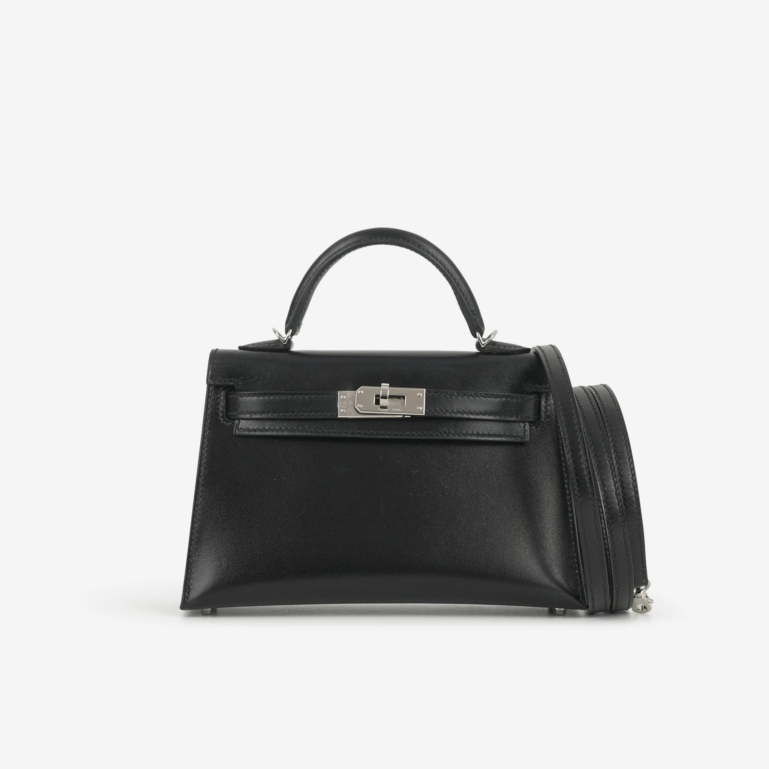 Hermès Mini Kelly - Black Box Calf | Palladium Hardware - Image 2