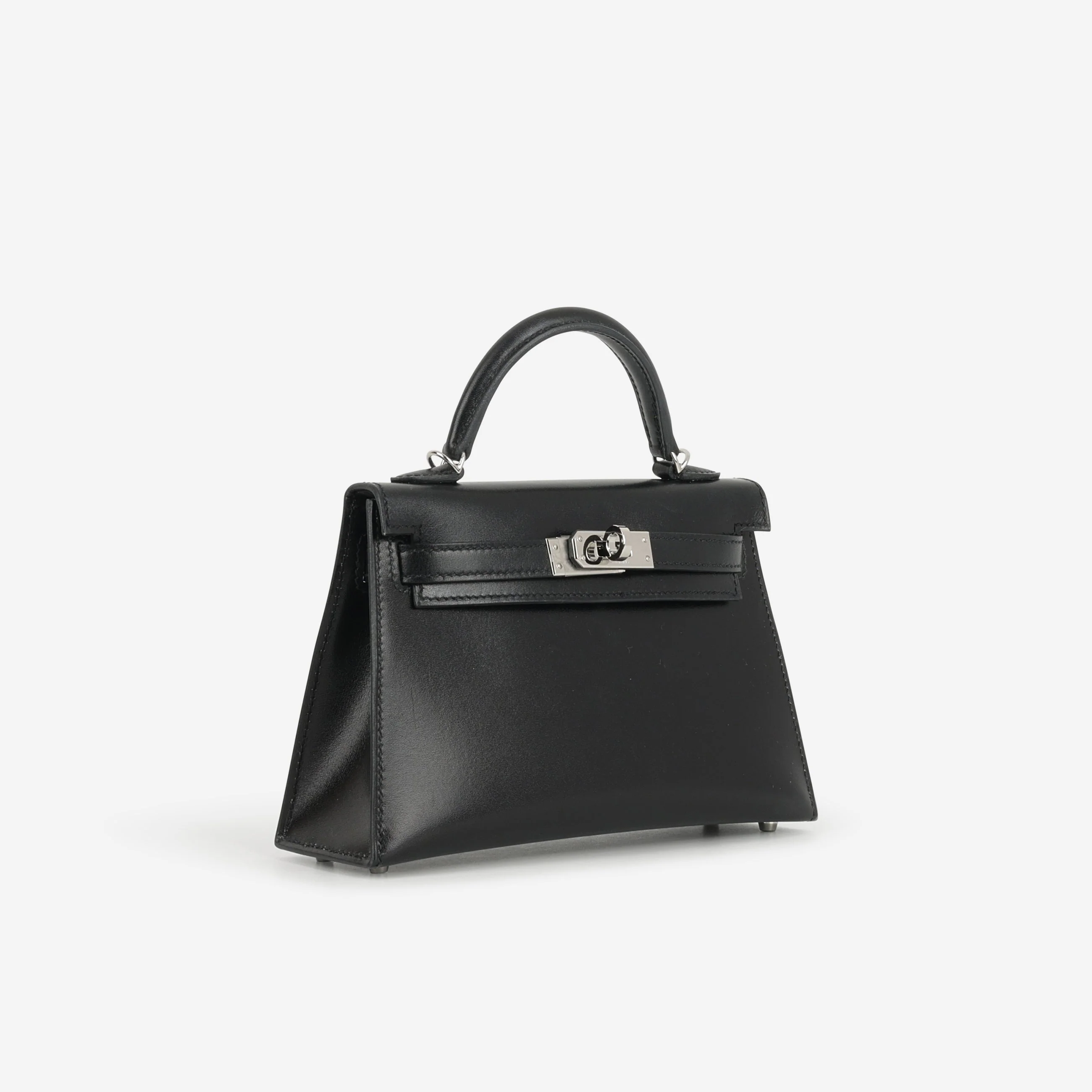 Hermès Mini Kelly - Black Box Calf | Palladium Hardware - Image 3