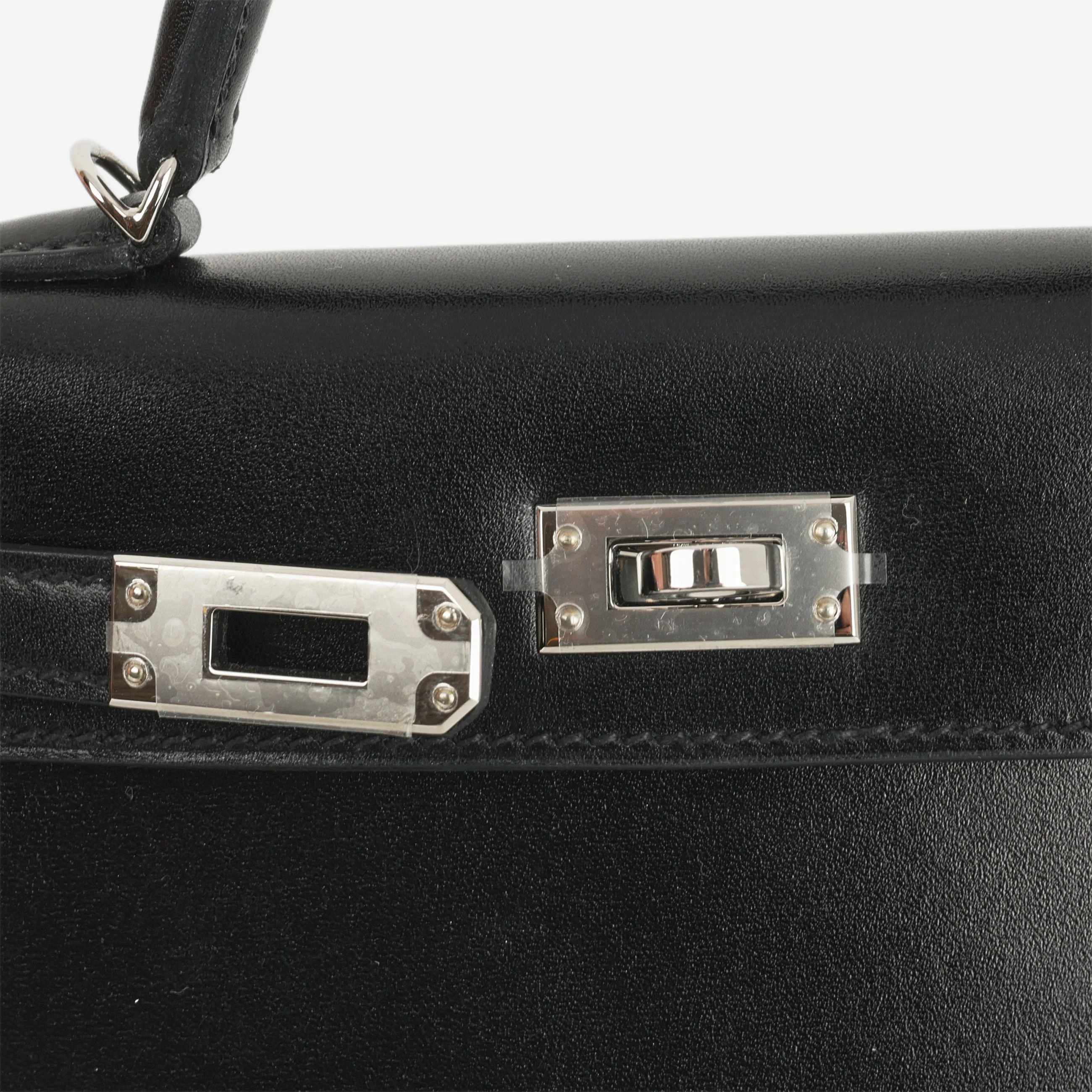 Hermès Mini Kelly - Black Box Calf | Palladium Hardware - Image 9