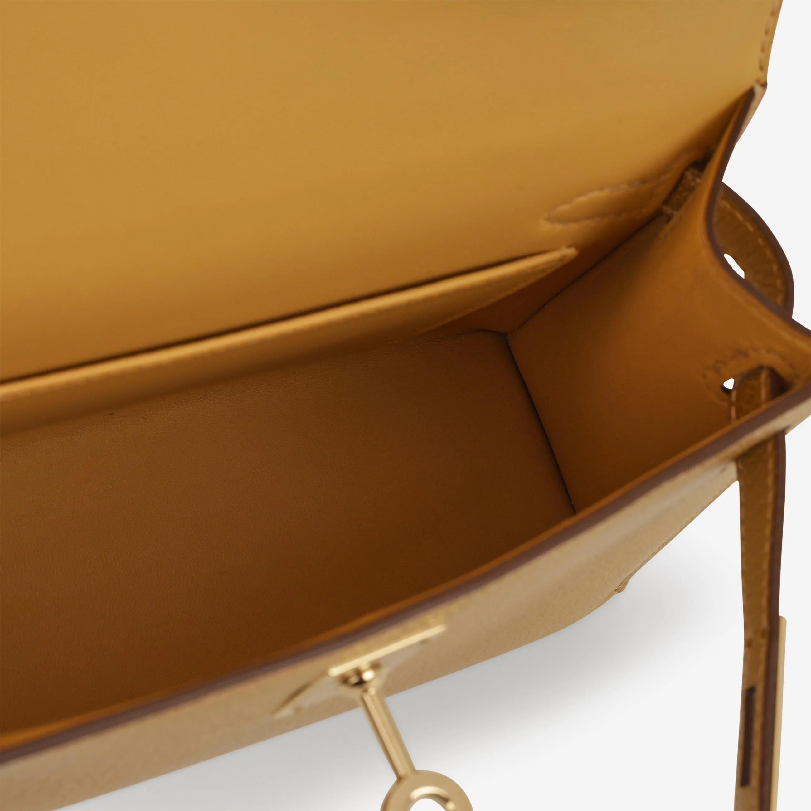 Hermès Mini Kelly - Dore Chevre | Permabrass Hardware - Image 10