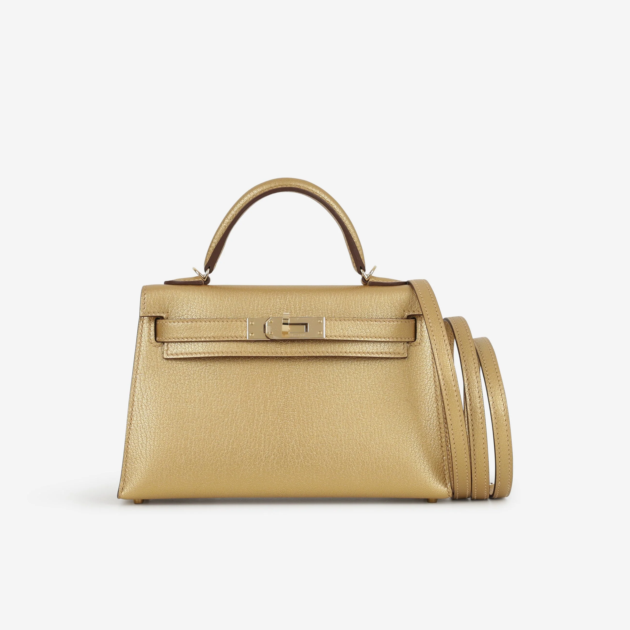Hermès Mini Kelly - Dore Chevre | Permabrass Hardware - Image 2
