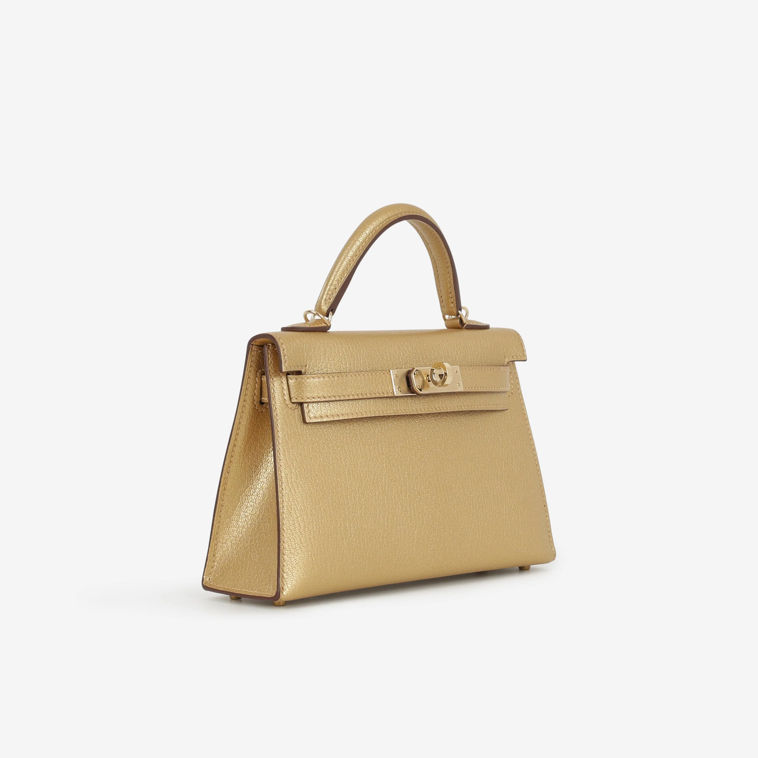 Hermès Mini Kelly - Dore Chevre | Permabrass Hardware - Image 3