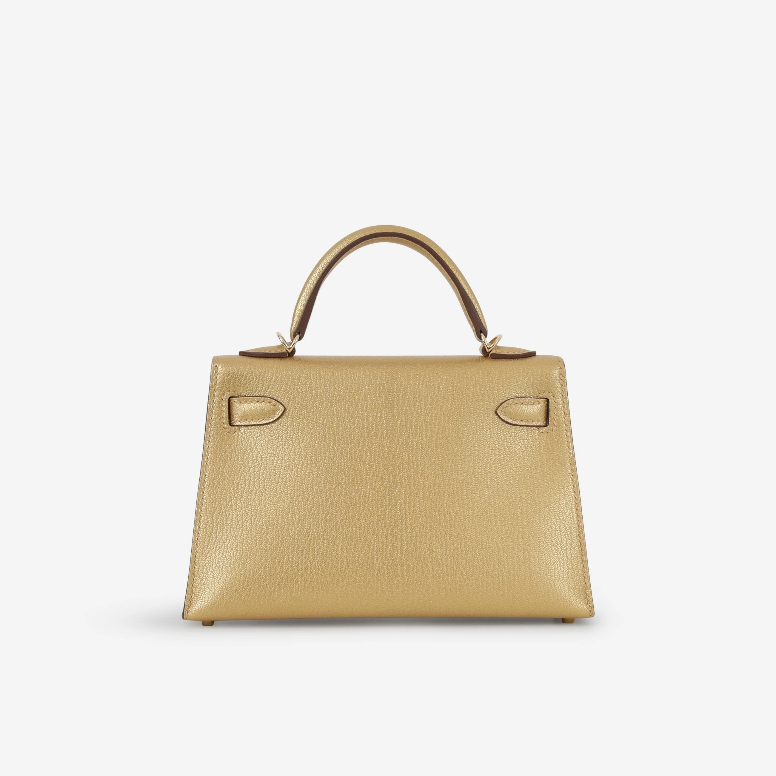 Hermès Mini Kelly - Dore Chevre | Permabrass Hardware - Image 4