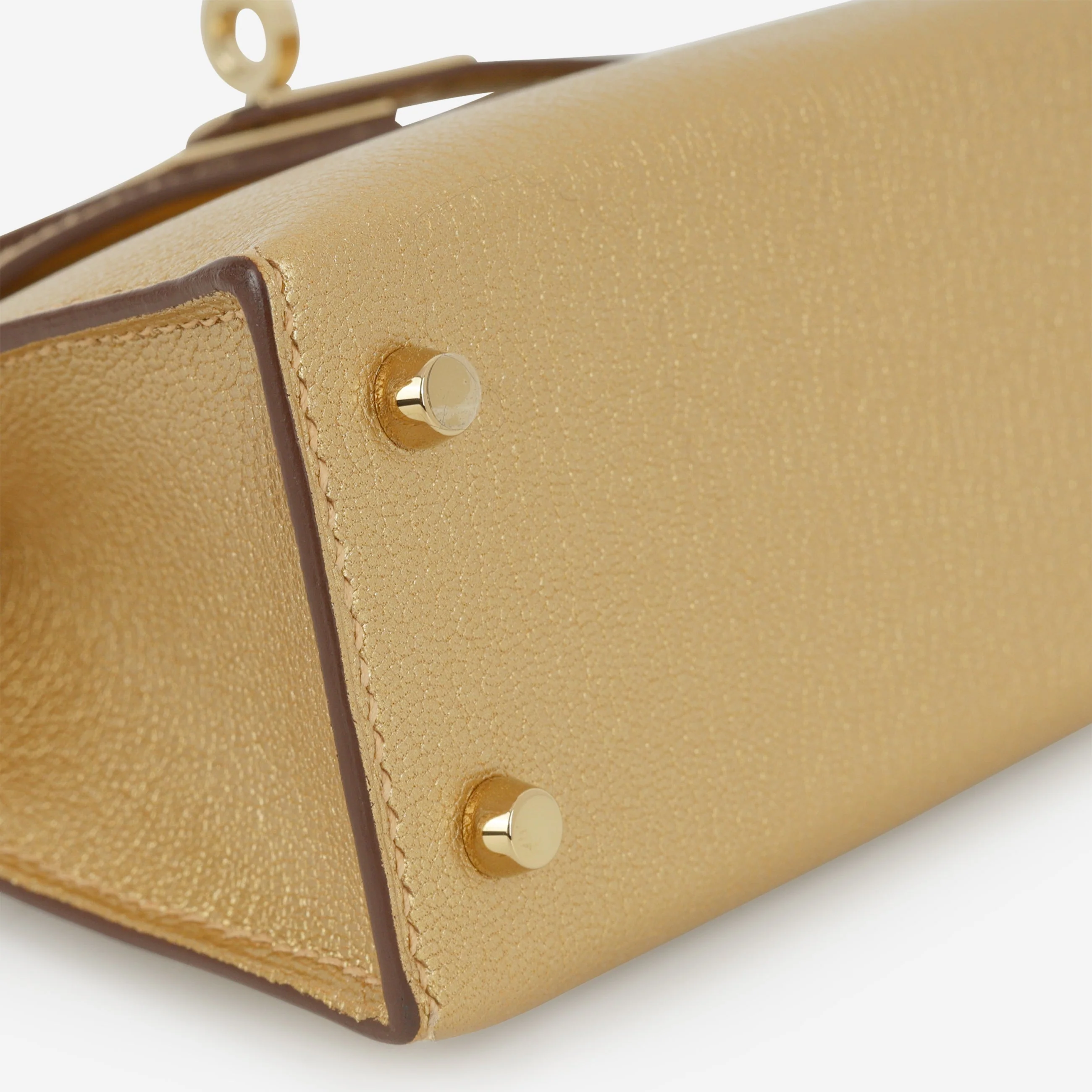 Hermès Mini Kelly - Dore Chevre | Permabrass Hardware - Image 6
