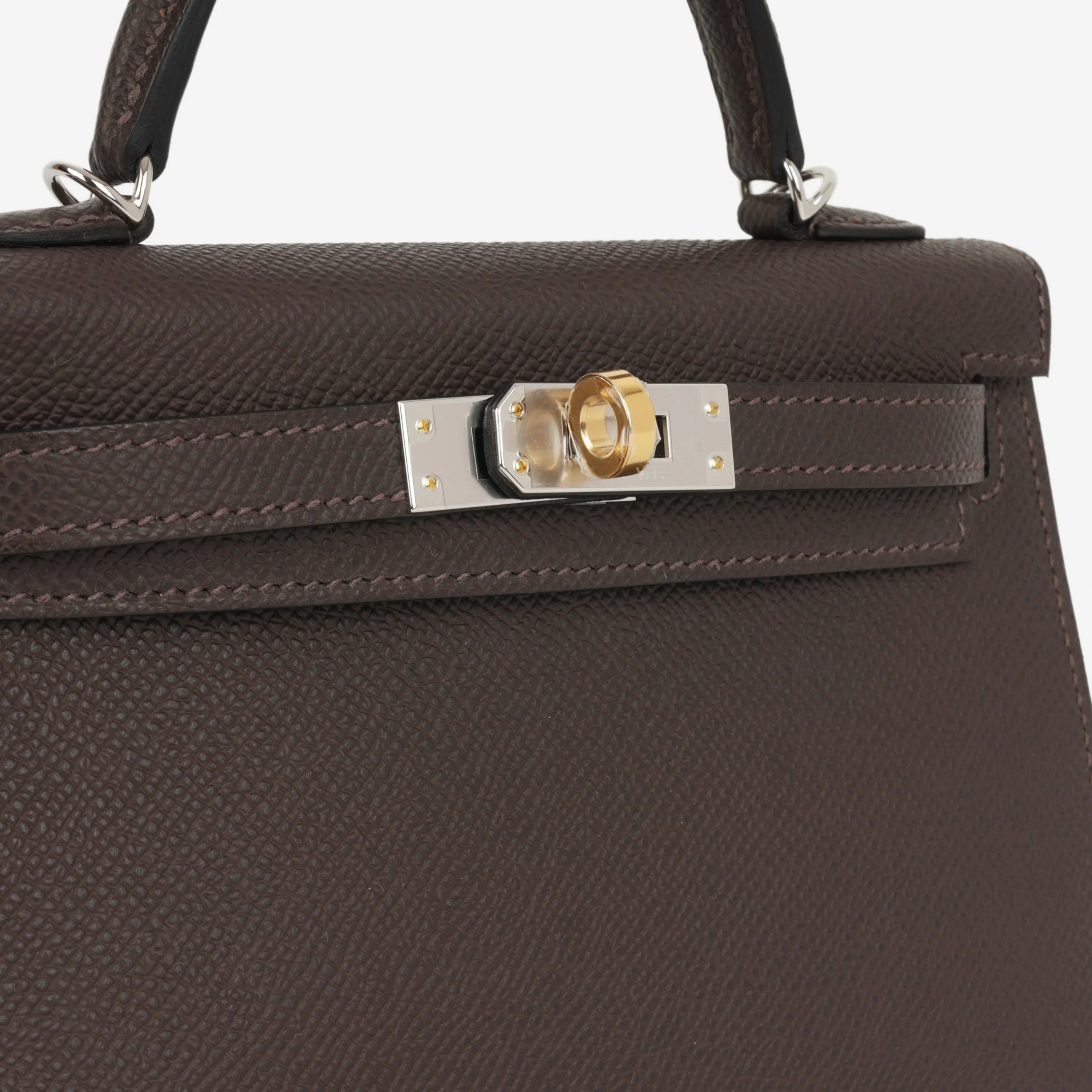 Hermès Mini Kelly - Ebene Epsom | Electrum Hardware (NWT) - Image 11
