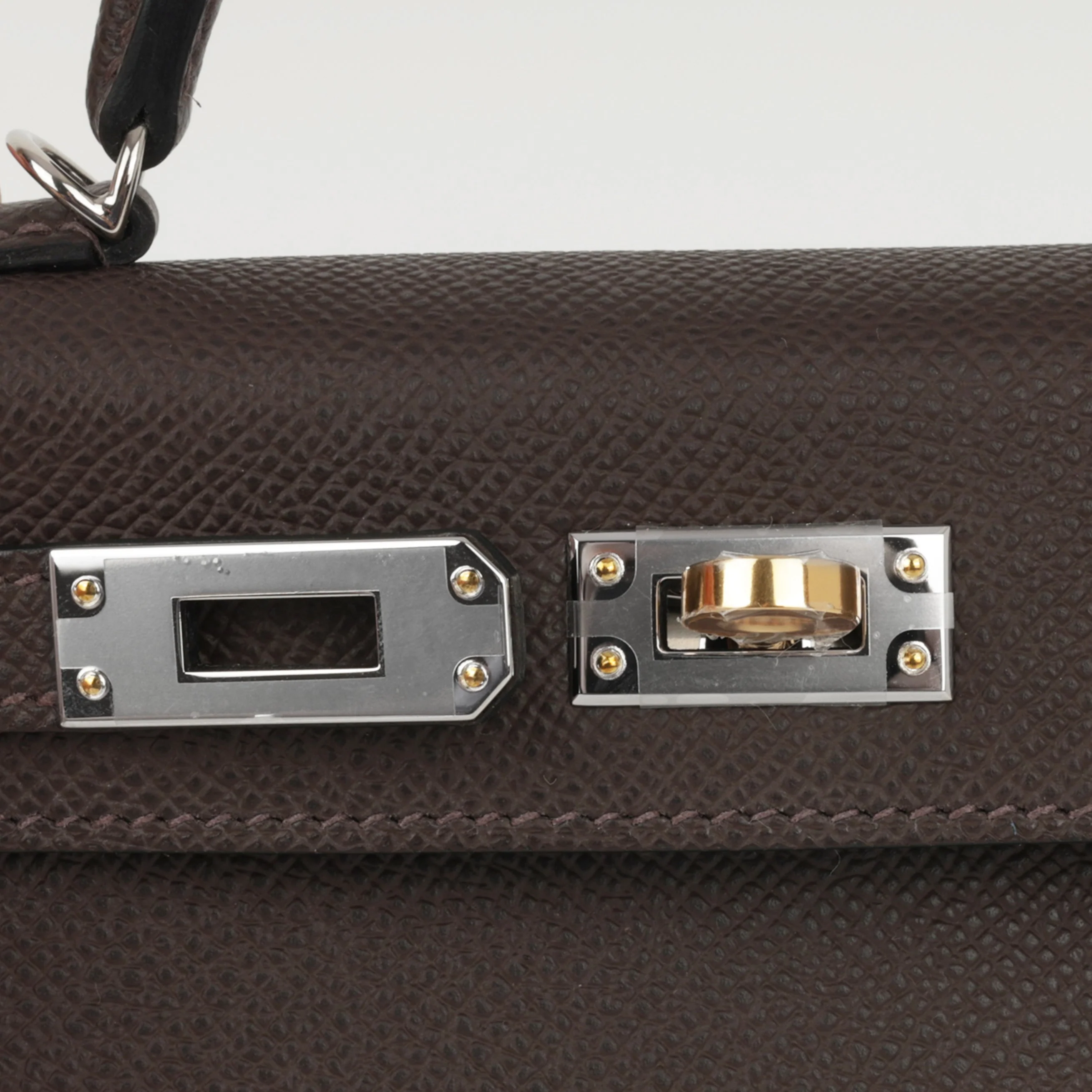 Hermès Mini Kelly - Ebene Epsom | Electrum Hardware (NWT) - Image 7