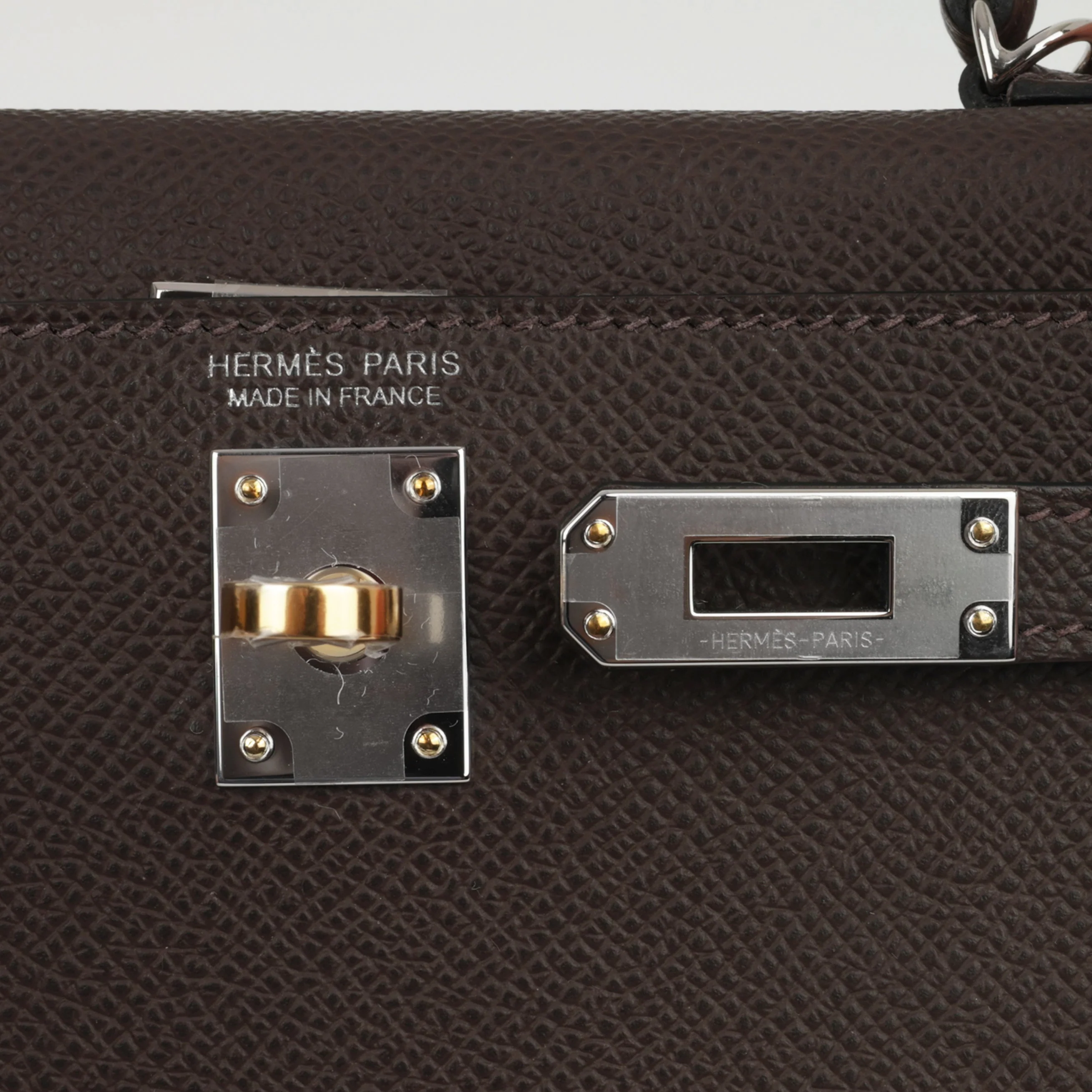 Hermès Mini Kelly - Ebene Epsom | Electrum Hardware (NWT) - Image 9