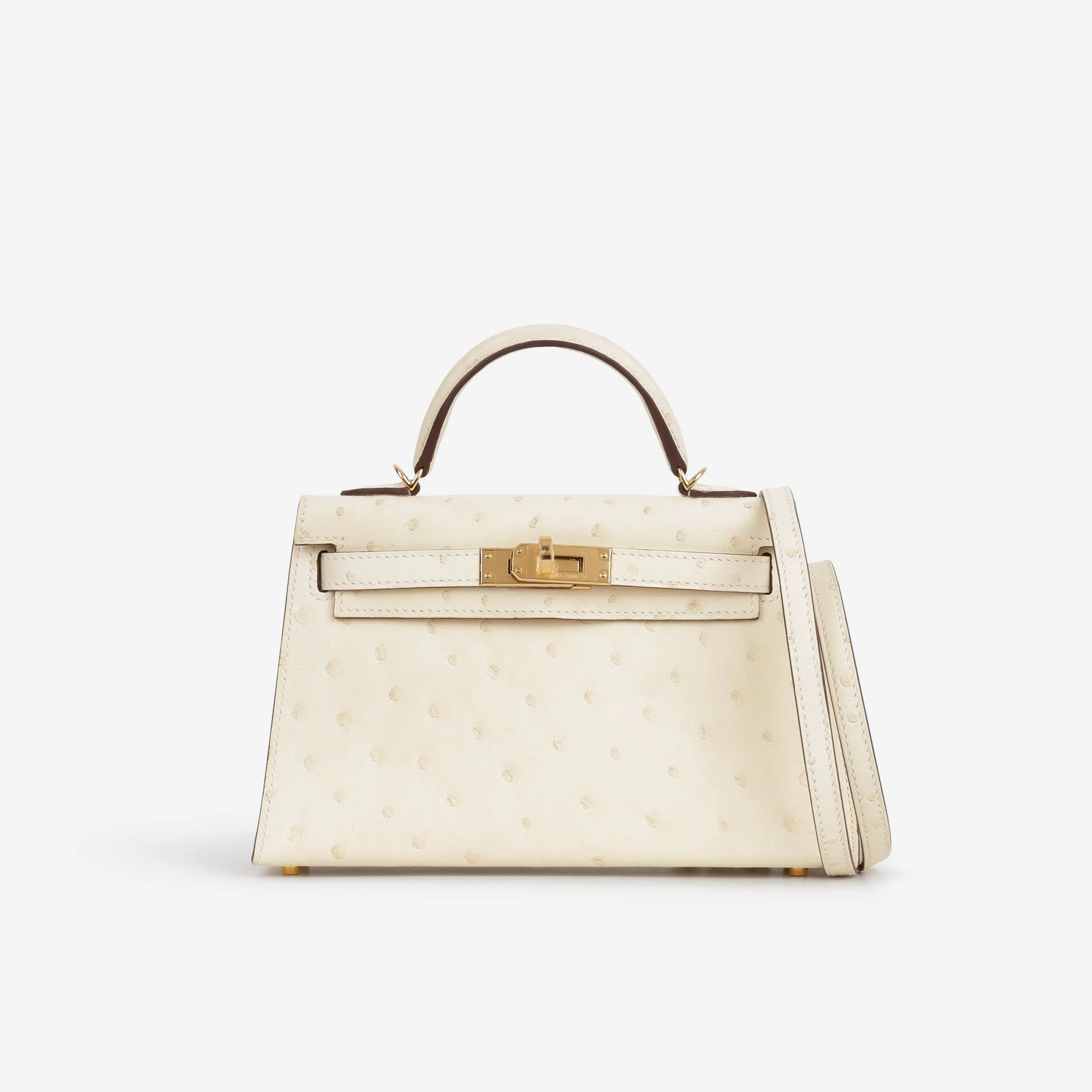 Hermès Mini Kelly - Nata Ostrich | Gold hardware - Image 2