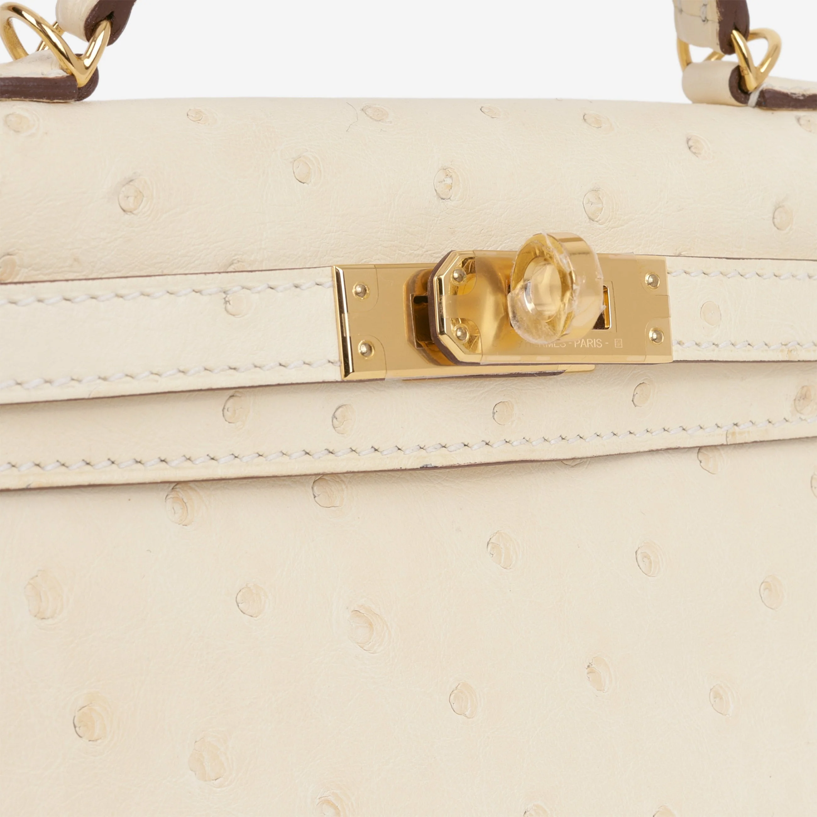 Hermès Mini Kelly - Nata Ostrich | Gold hardware - Image 6