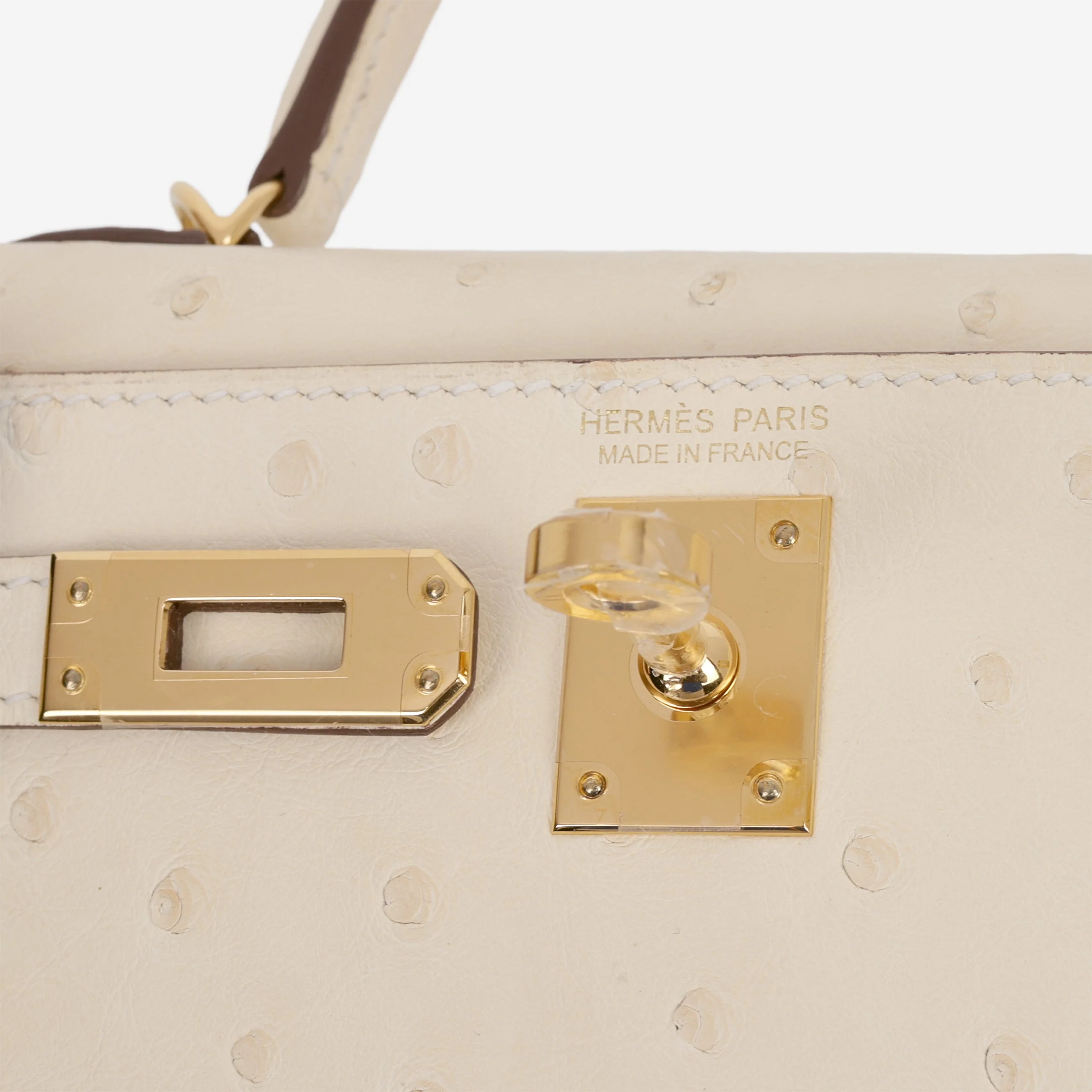 Hermès Mini Kelly - Nata Ostrich | Gold hardware - Image 7