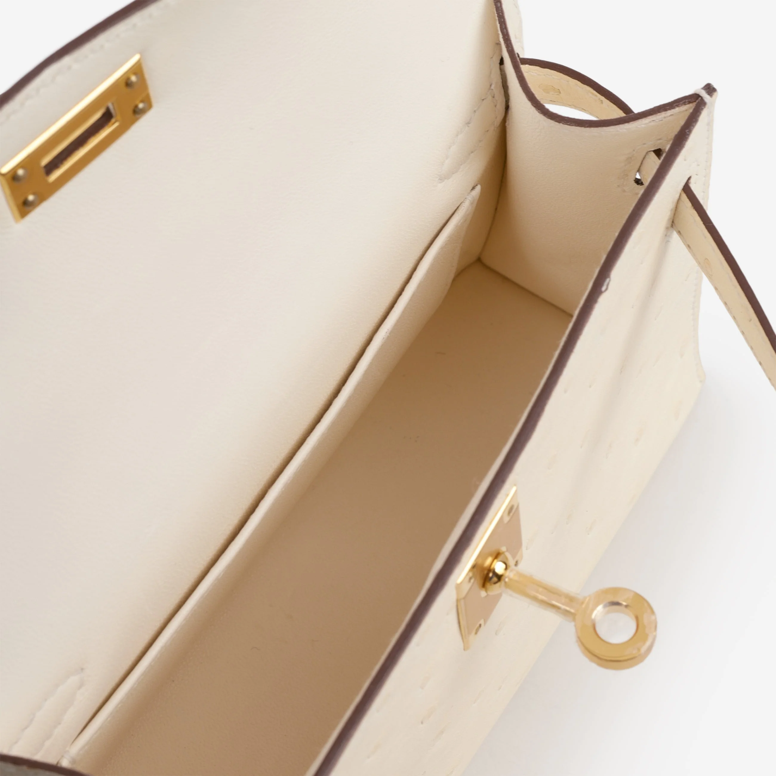 Hermès Mini Kelly - Nata Ostrich | Gold hardware - Image 8