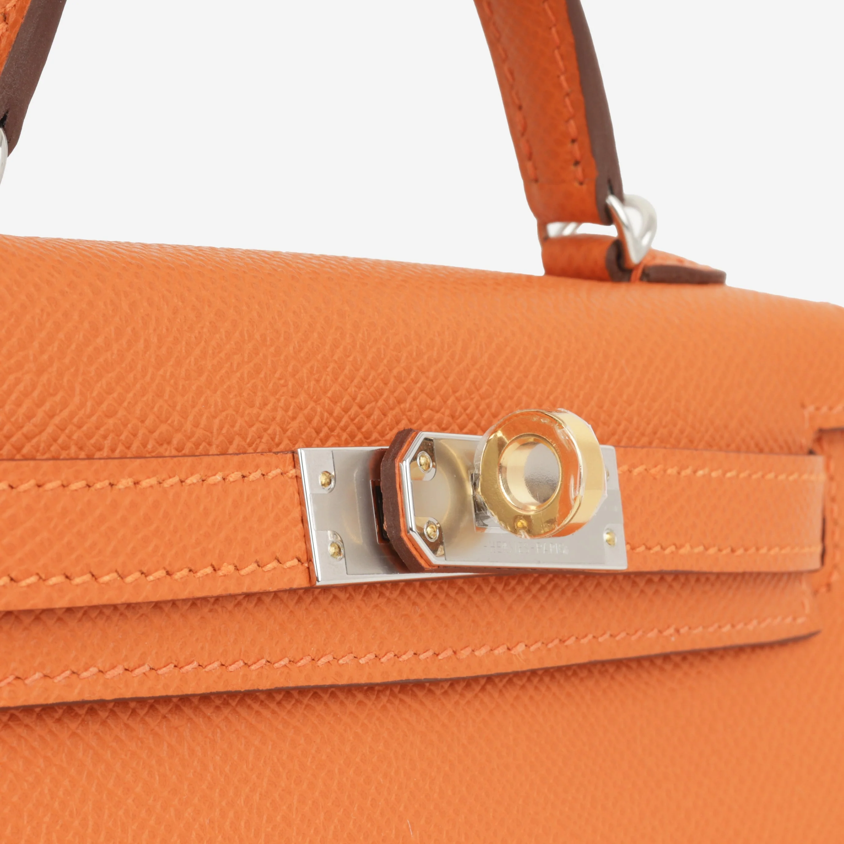 Hermès Mini Kelly - Orange Epsom | Electrum Hardware - Image 8