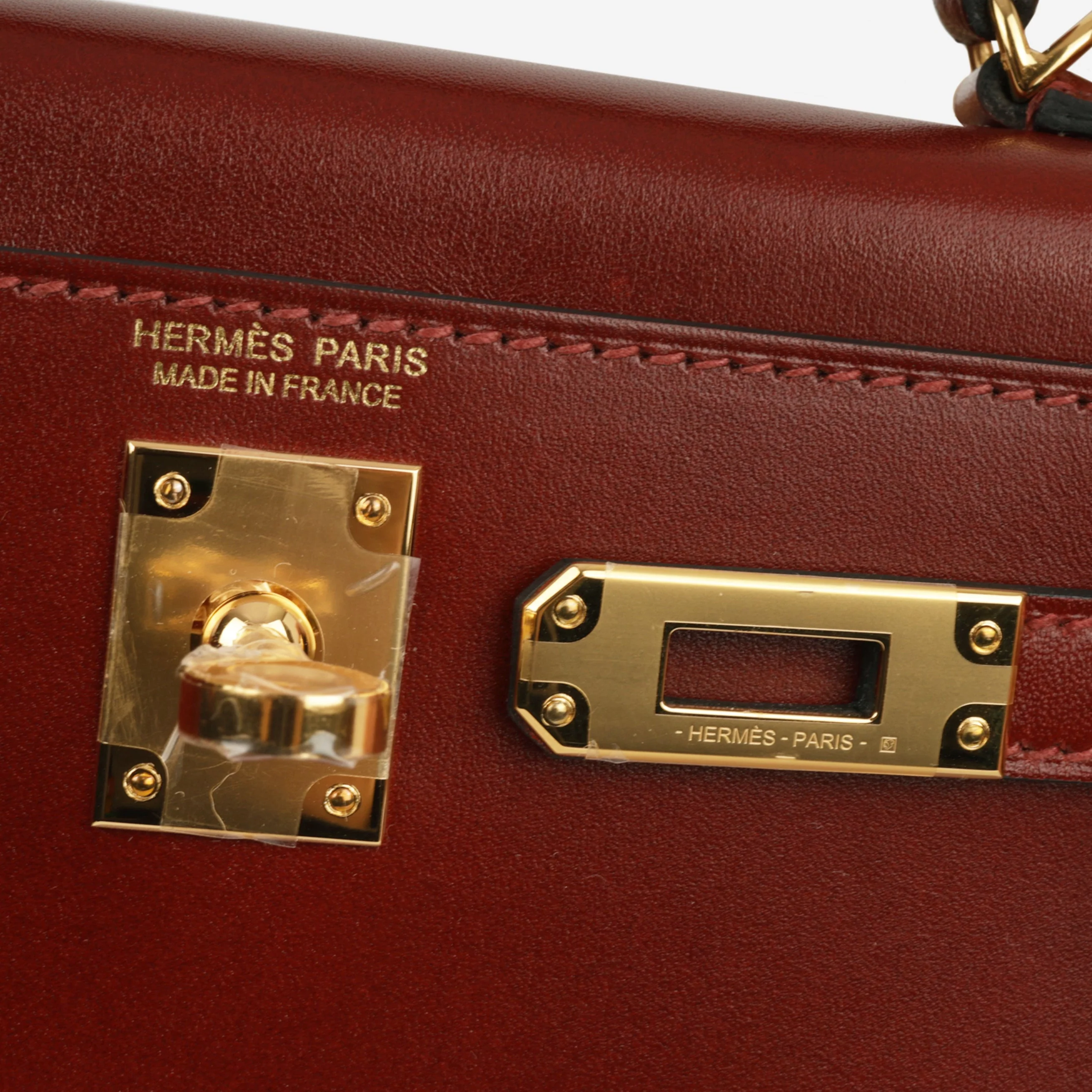 Hermès Mini Kelly - RougeH Box Calf | Gold Hardware - Image 10