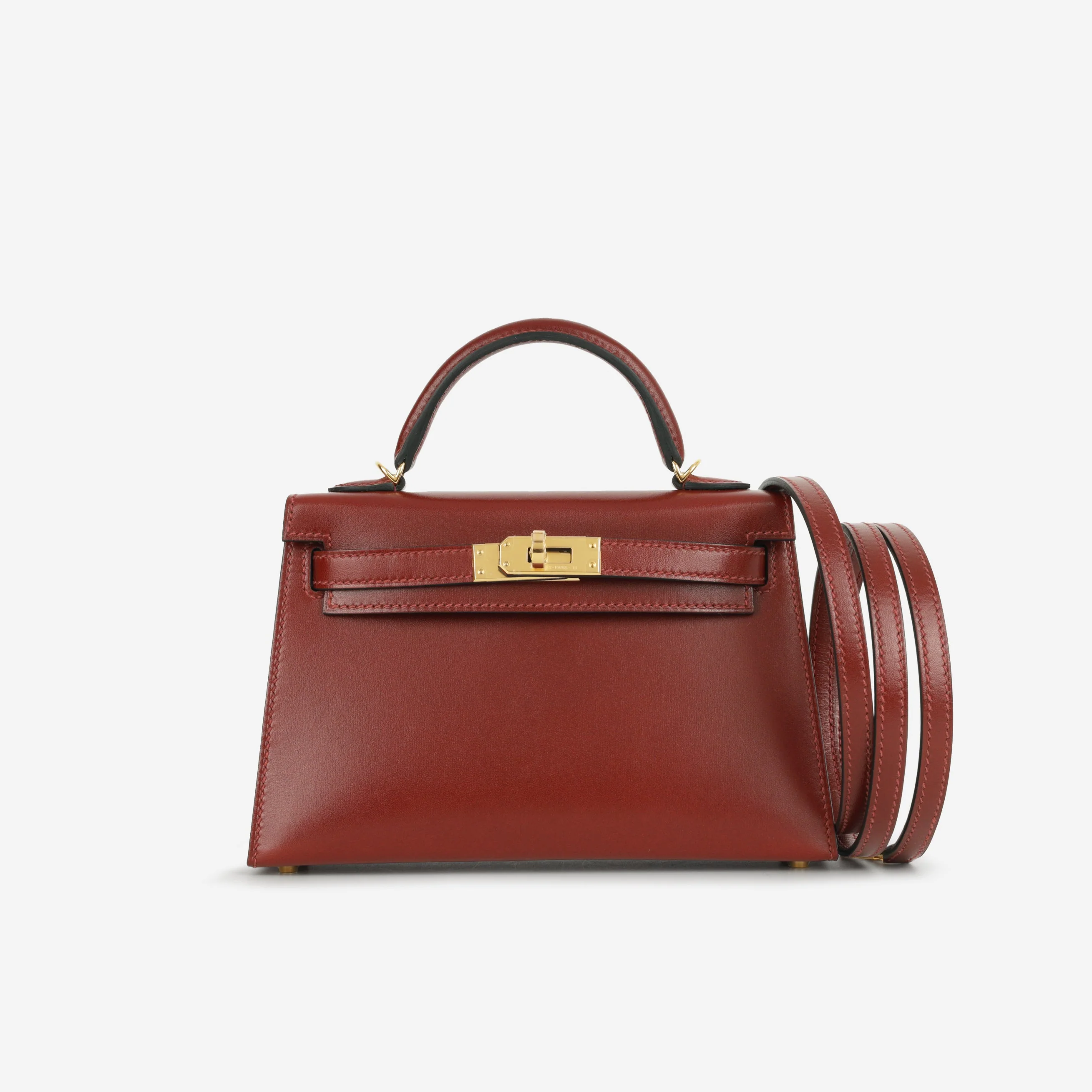 Hermès Mini Kelly - RougeH Box Calf | Gold Hardware - Image 2