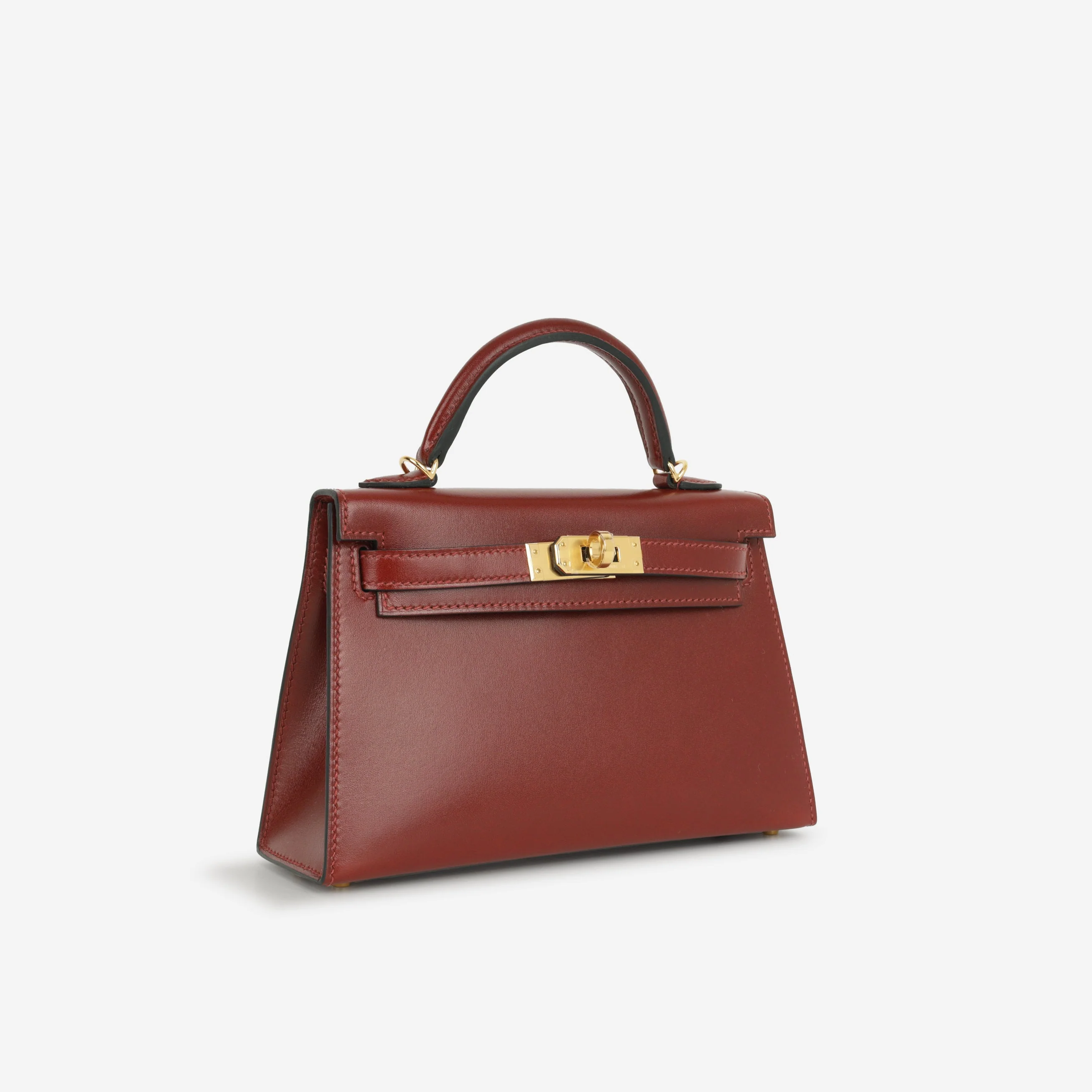Hermès Mini Kelly - RougeH Box Calf | Gold Hardware - Image 3