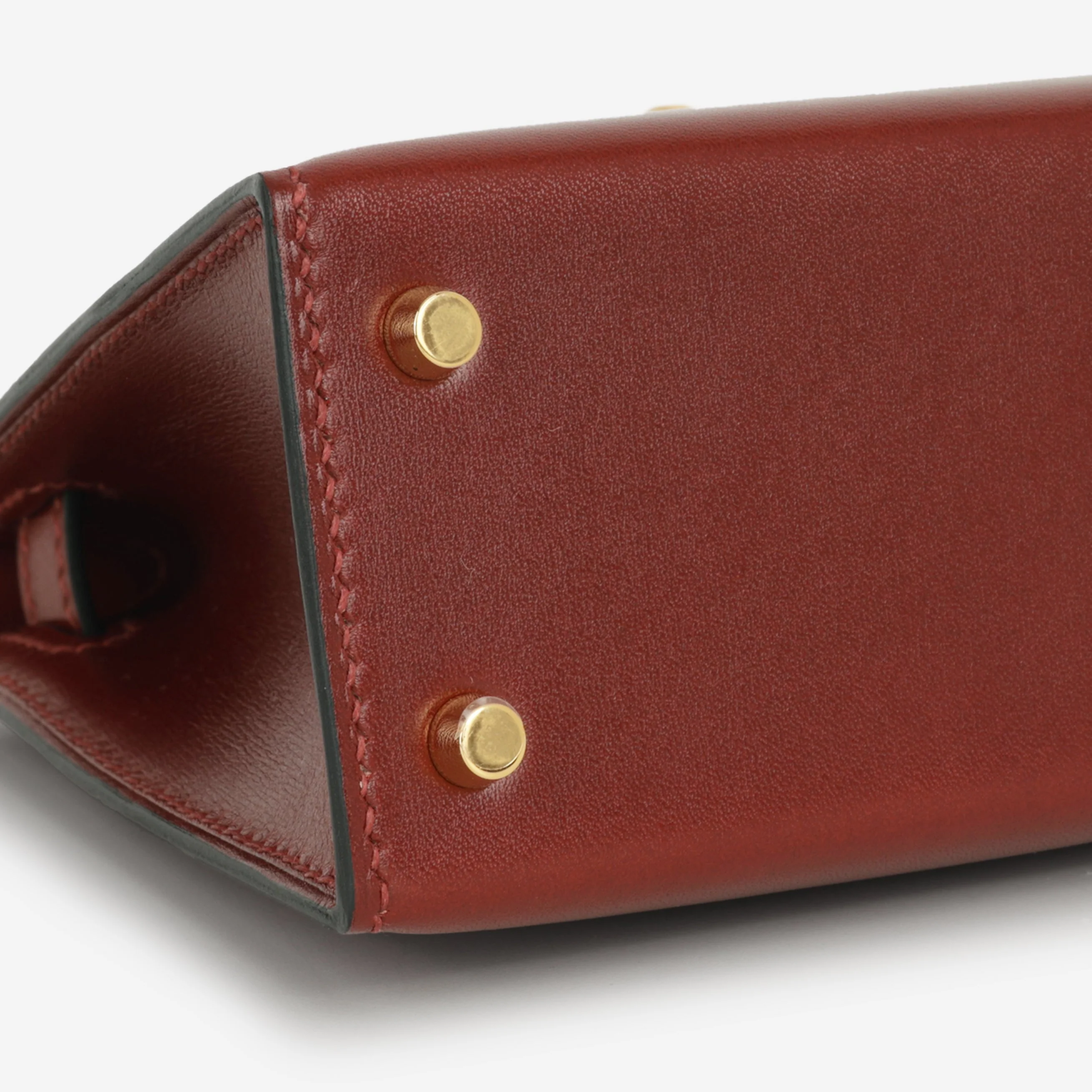 Hermès Mini Kelly - RougeH Box Calf | Gold Hardware - Image 6
