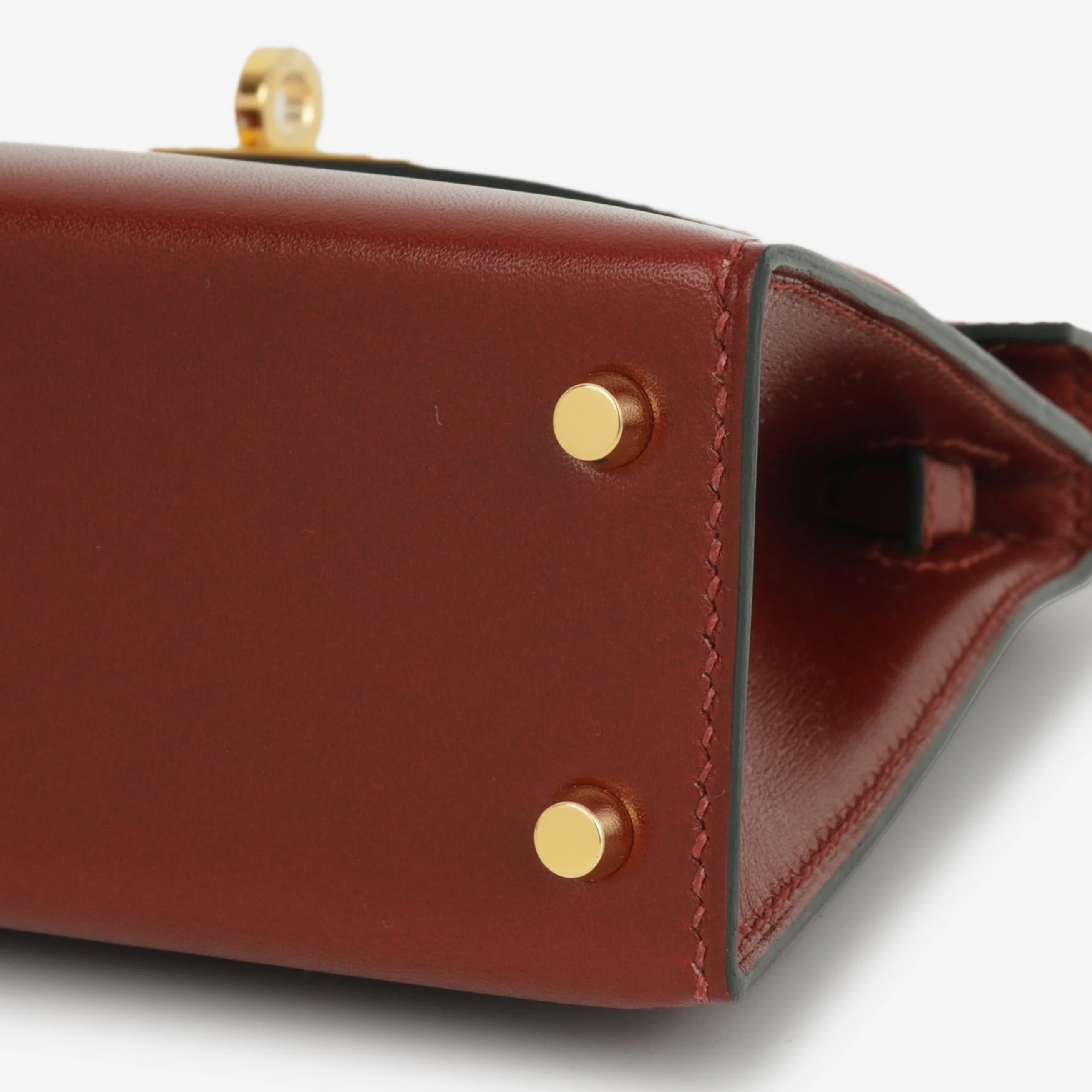 Hermès Mini Kelly - RougeH Box Calf | Gold Hardware - Image 7