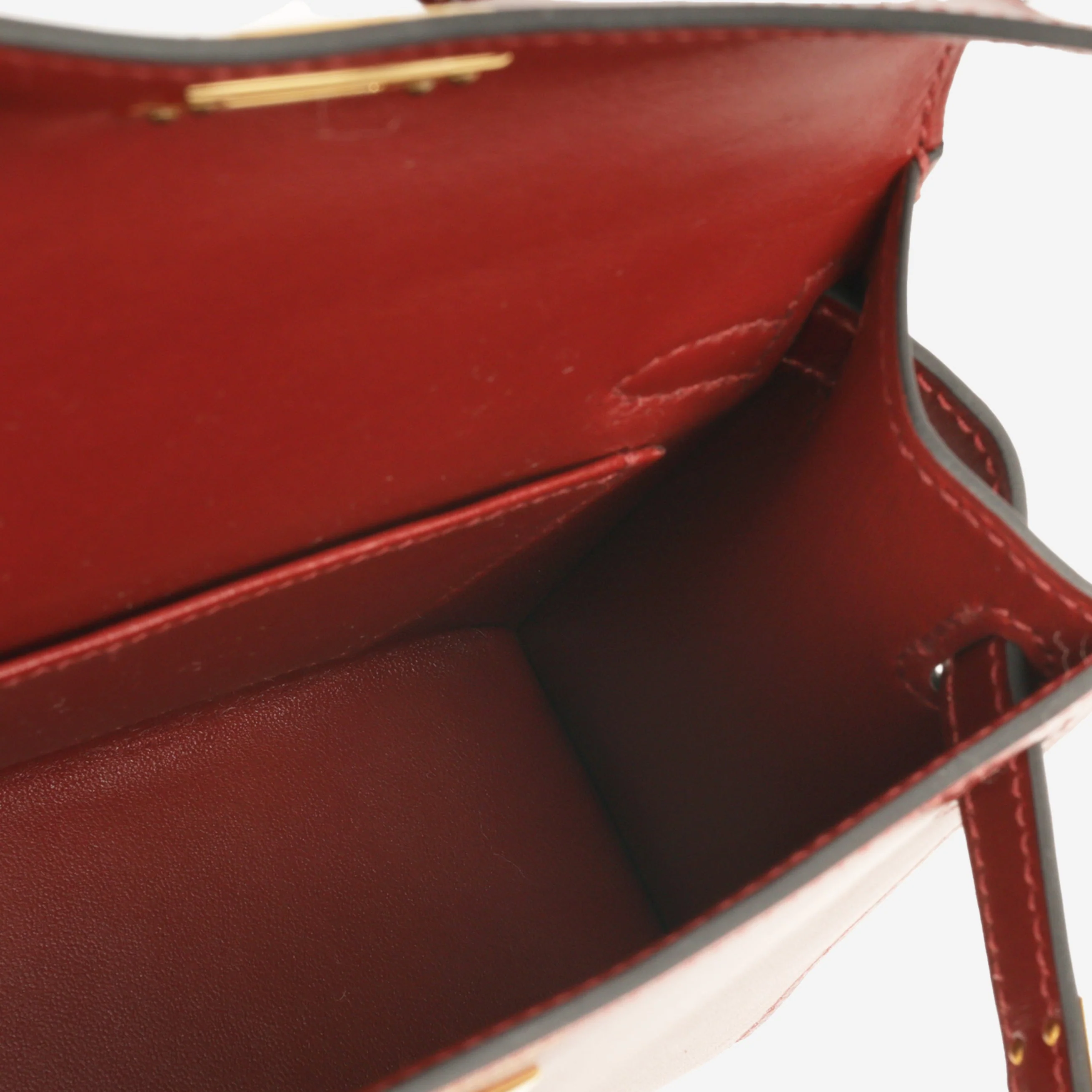 Hermès Mini Kelly - RougeH Box Calf | Gold Hardware - Image 8