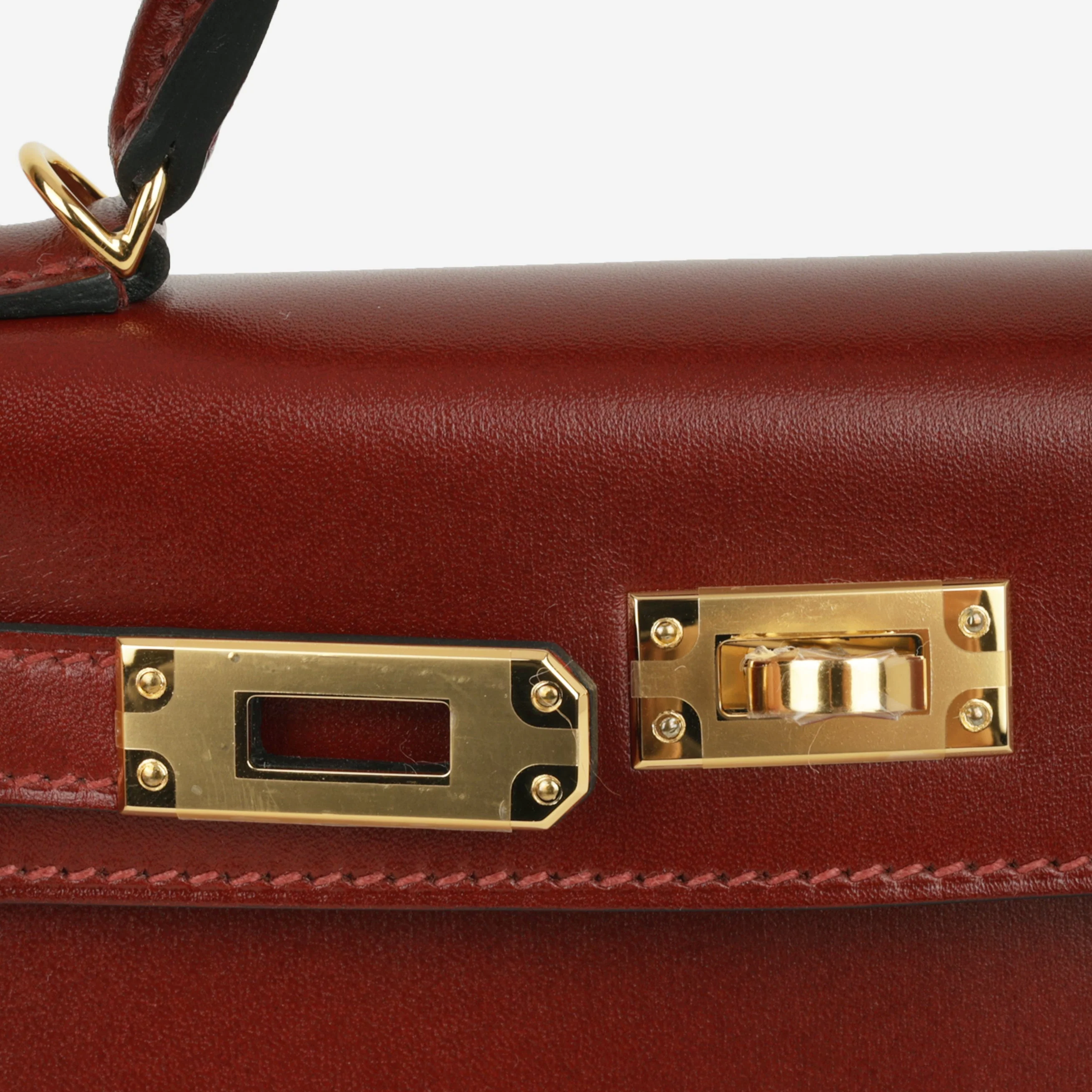 Hermès Mini Kelly - RougeH Box Calf | Gold Hardware - Image 9