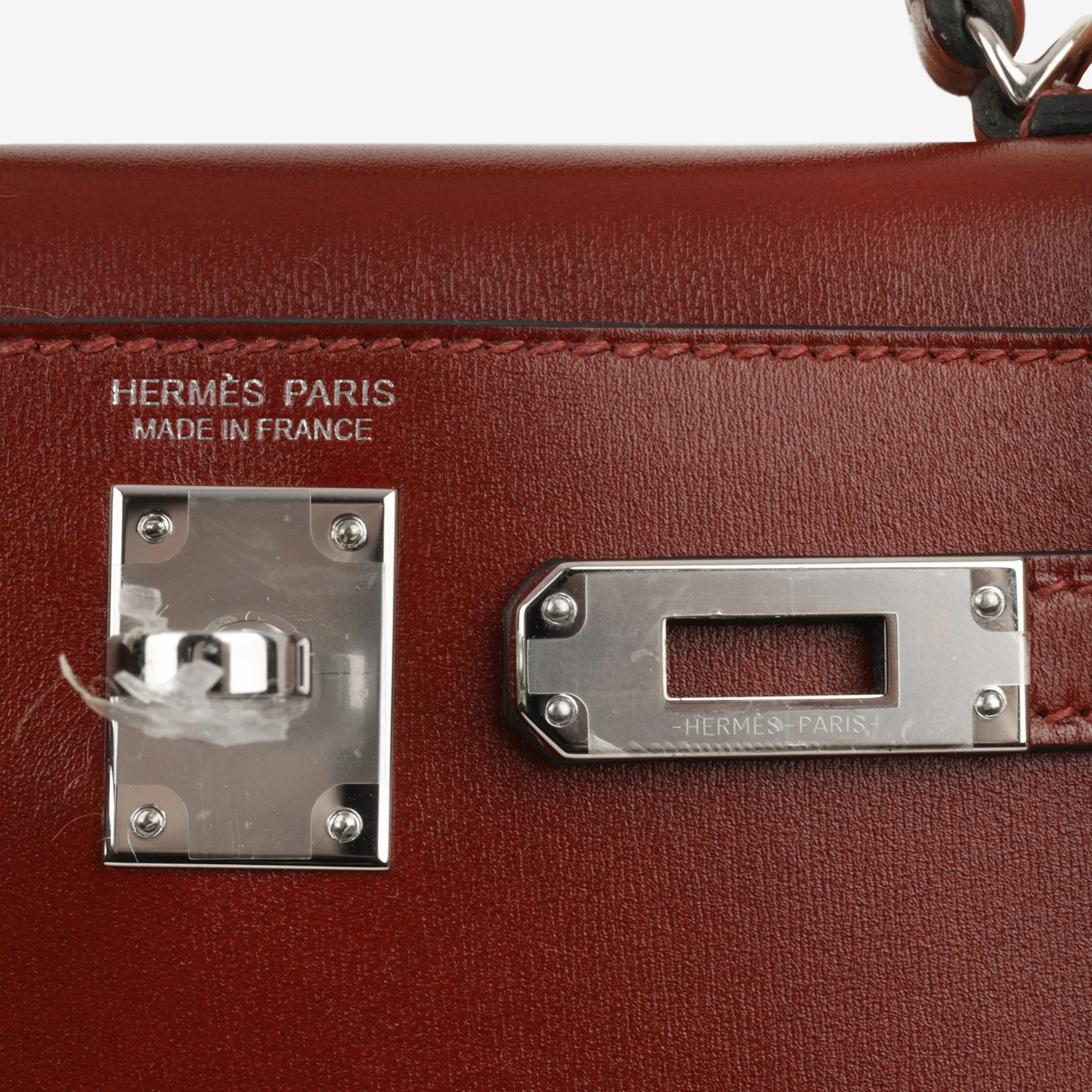 Hermès Mini Kelly - RougeH Box Calf | Palladium Hardware - Image 10