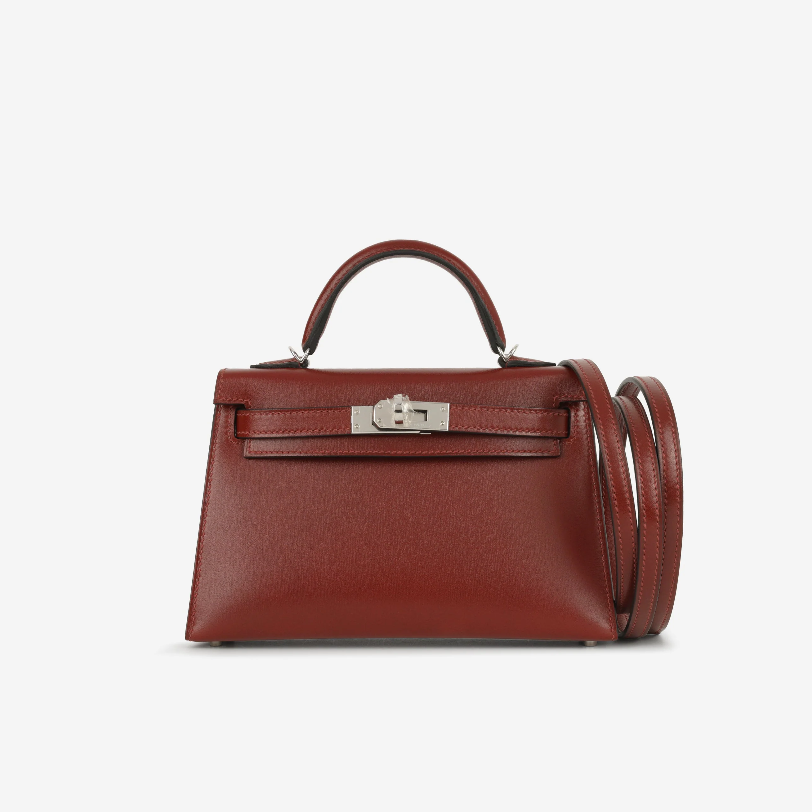 Hermès Mini Kelly - RougeH Box Calf | Palladium Hardware - Image 2