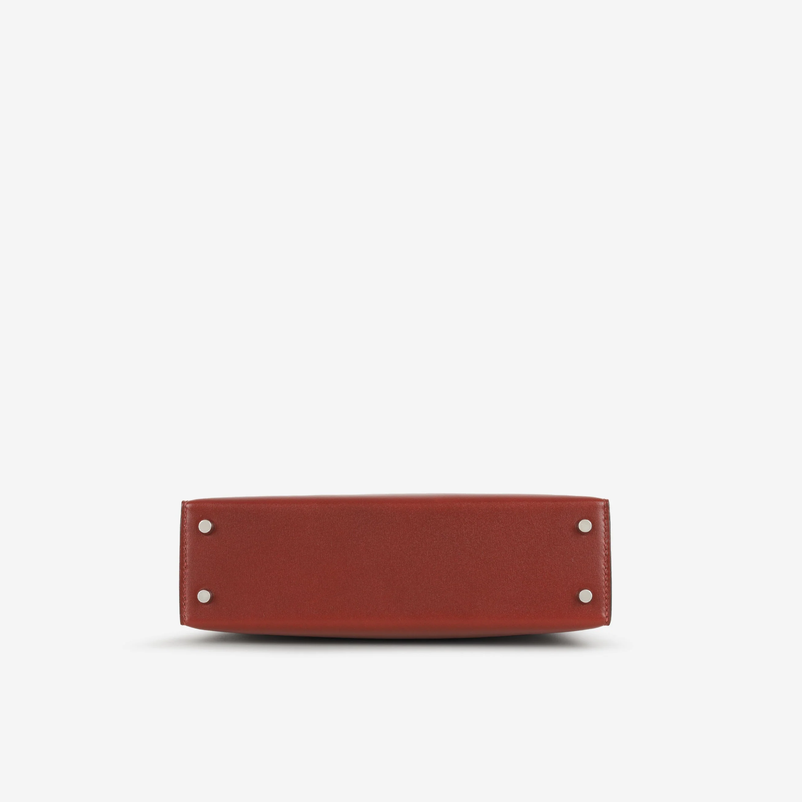 Hermès Mini Kelly - RougeH Box Calf | Palladium Hardware - Image 5