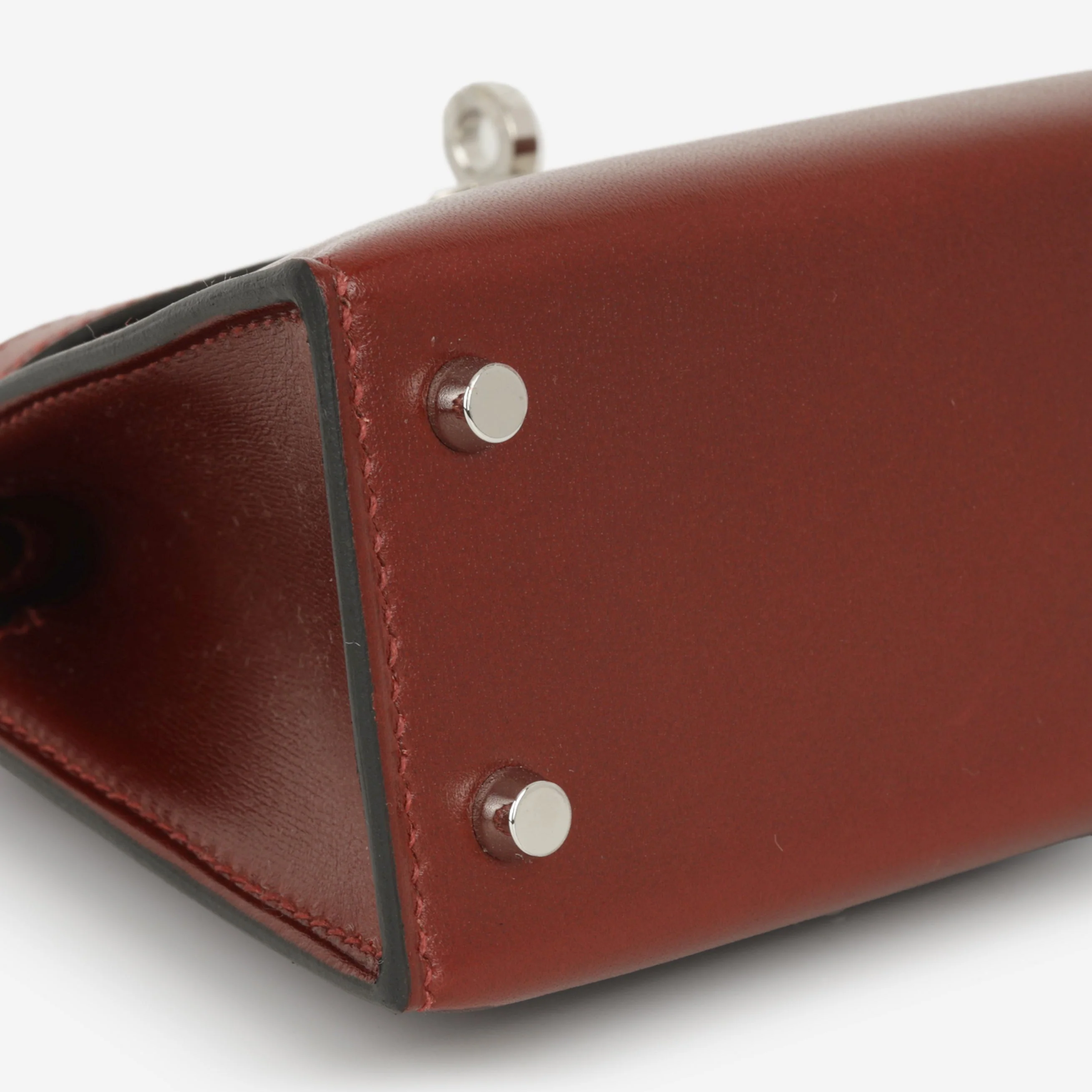 Hermès Mini Kelly - RougeH Box Calf | Palladium Hardware - Image 6