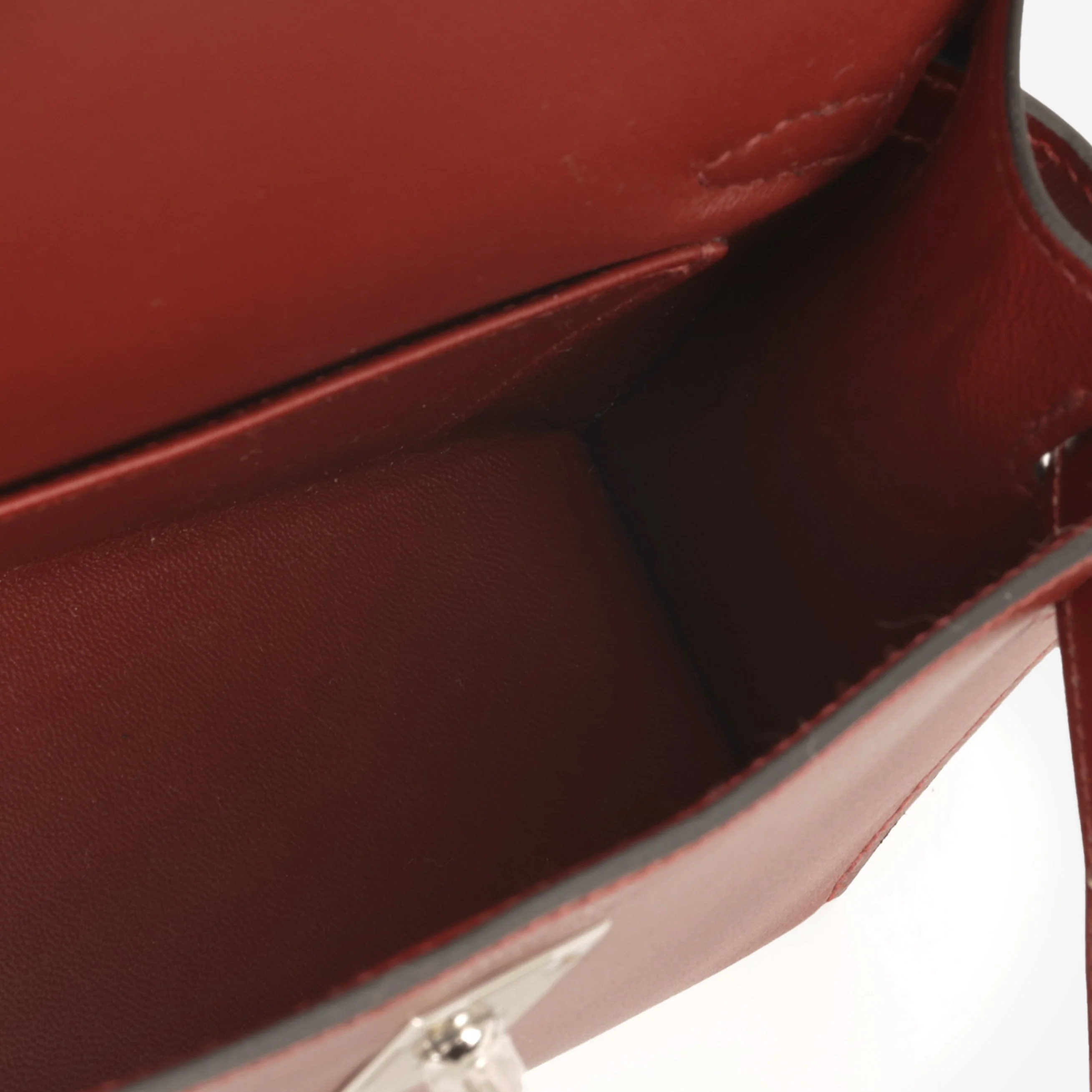 Hermès Mini Kelly - RougeH Box Calf | Palladium Hardware - Image 7