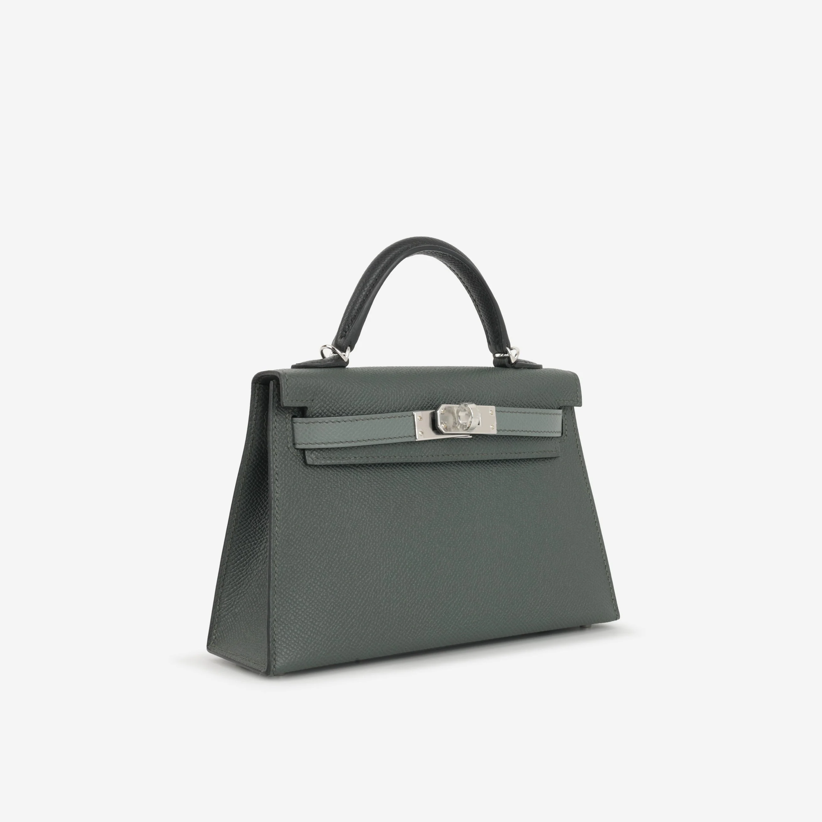 Hermès Mini Kelly Tricolore - Vert Amande / Noir Epsom / Vert Mangrove | Palladium Hardware - Image 3