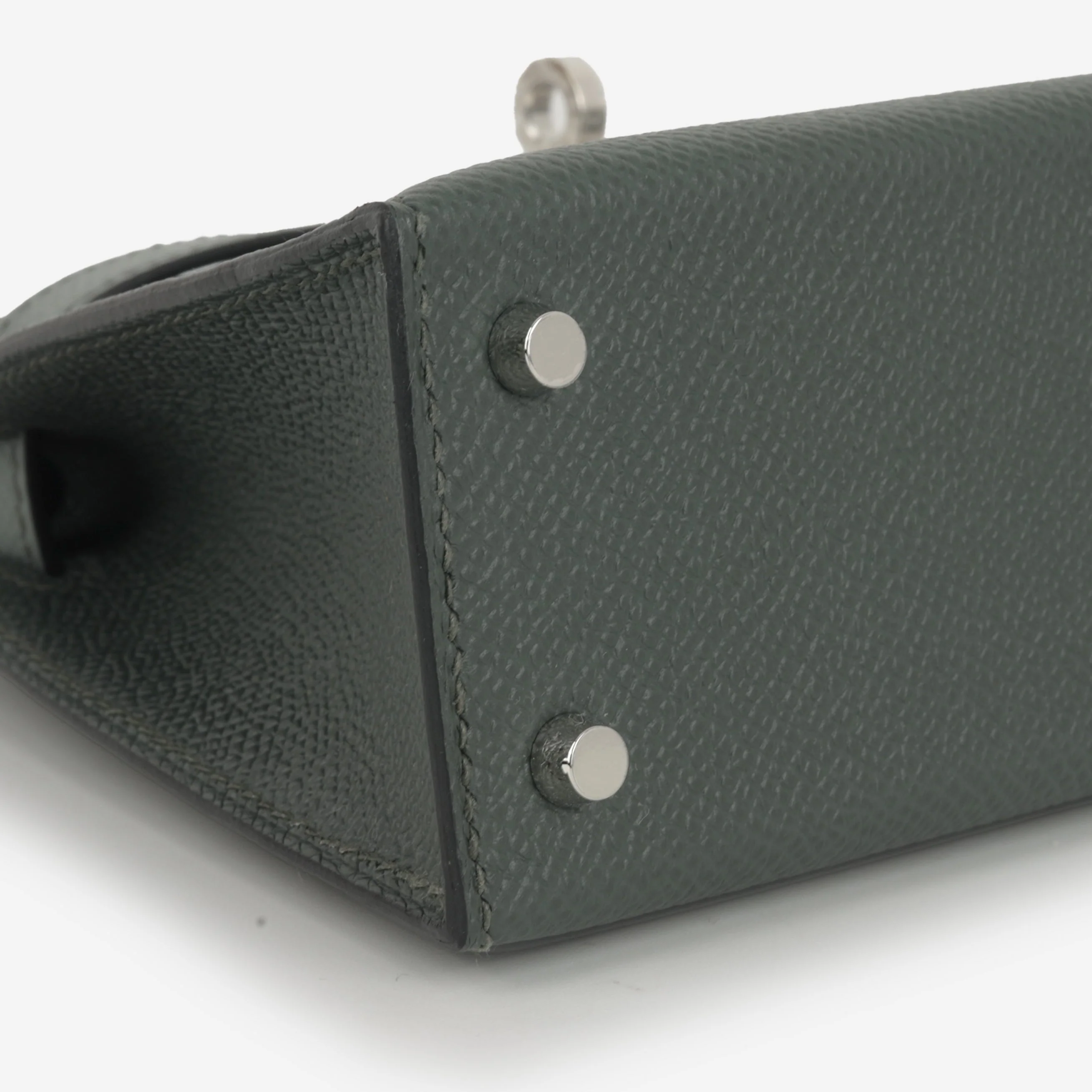 Hermès Mini Kelly Tricolore - Vert Amande / Noir Epsom / Vert Mangrove | Palladium Hardware - Image 6