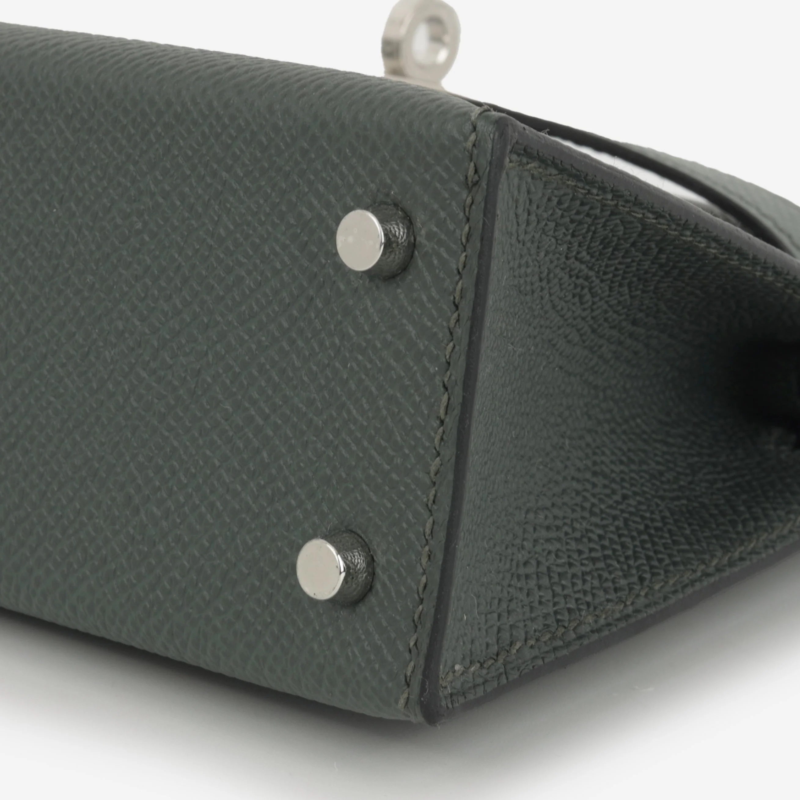 Hermès Mini Kelly Tricolore - Vert Amande / Noir Epsom / Vert Mangrove | Palladium Hardware - Image 7