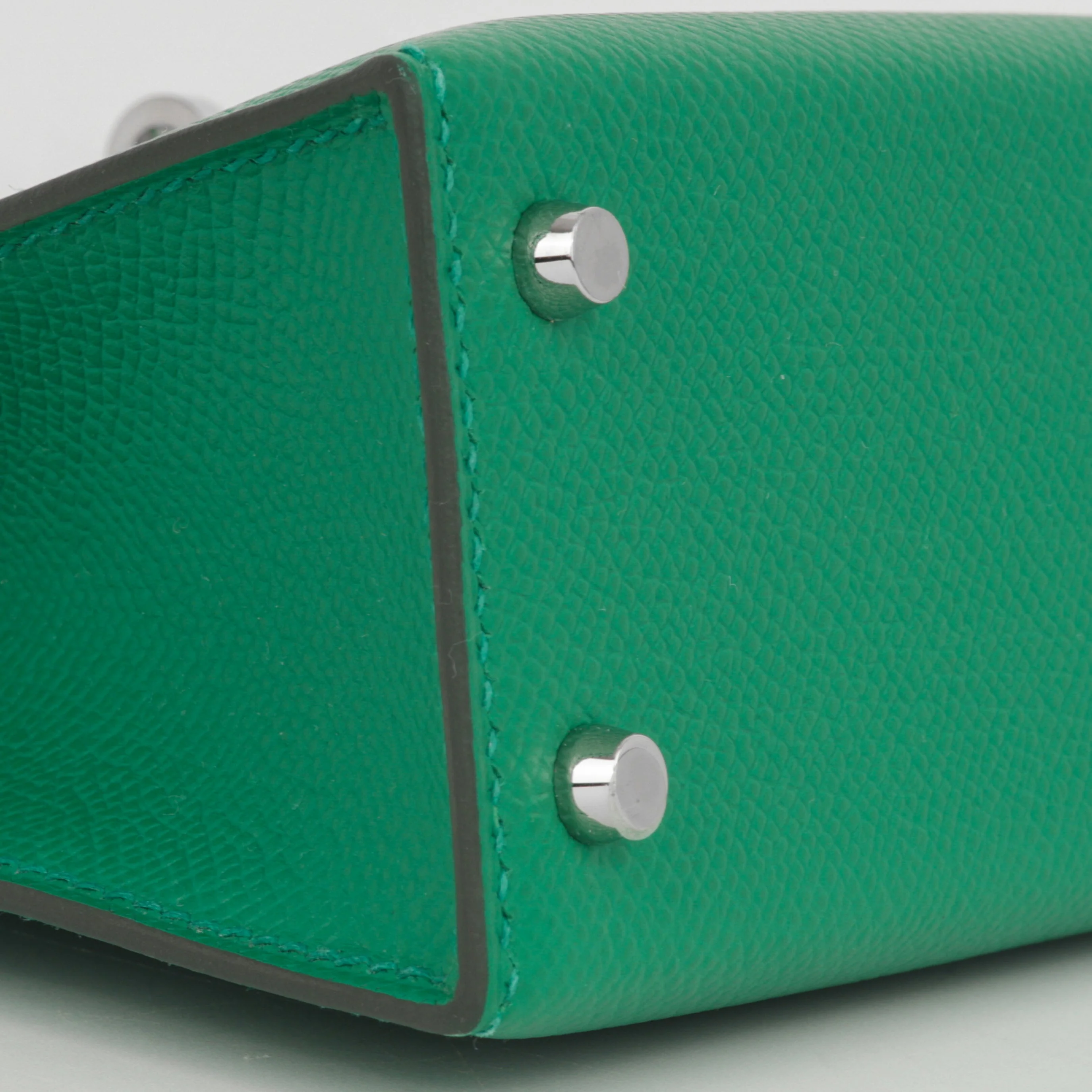 Hermès Mini Kelly Tricolore - Vert Vertigo / Vert Fizz / Bleu Zanzibar Epsom | Palladium Hardware - Image 5